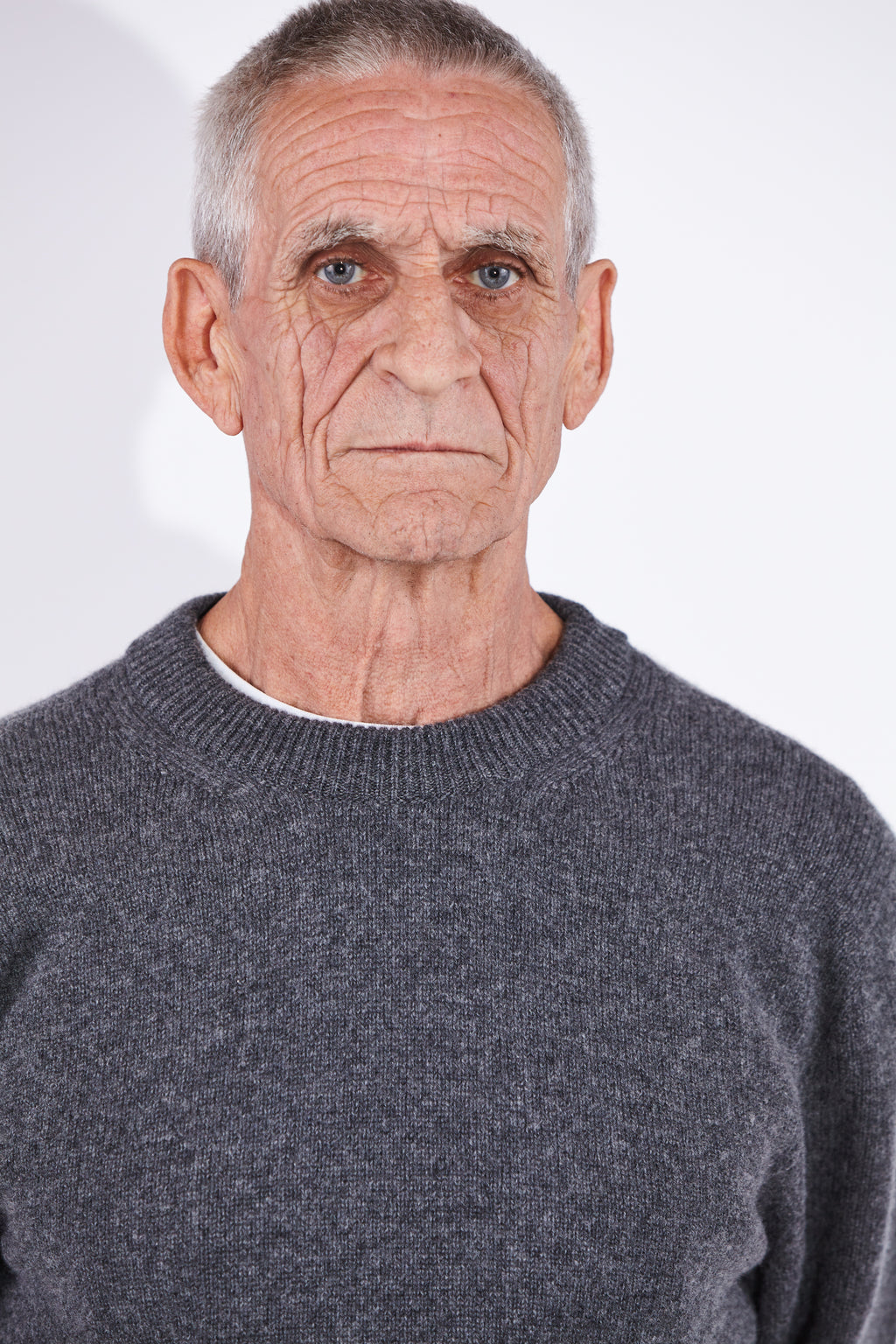 Casely-Hayford Rory Derby Grey Cashmere Crew Neck Knit, product image. 