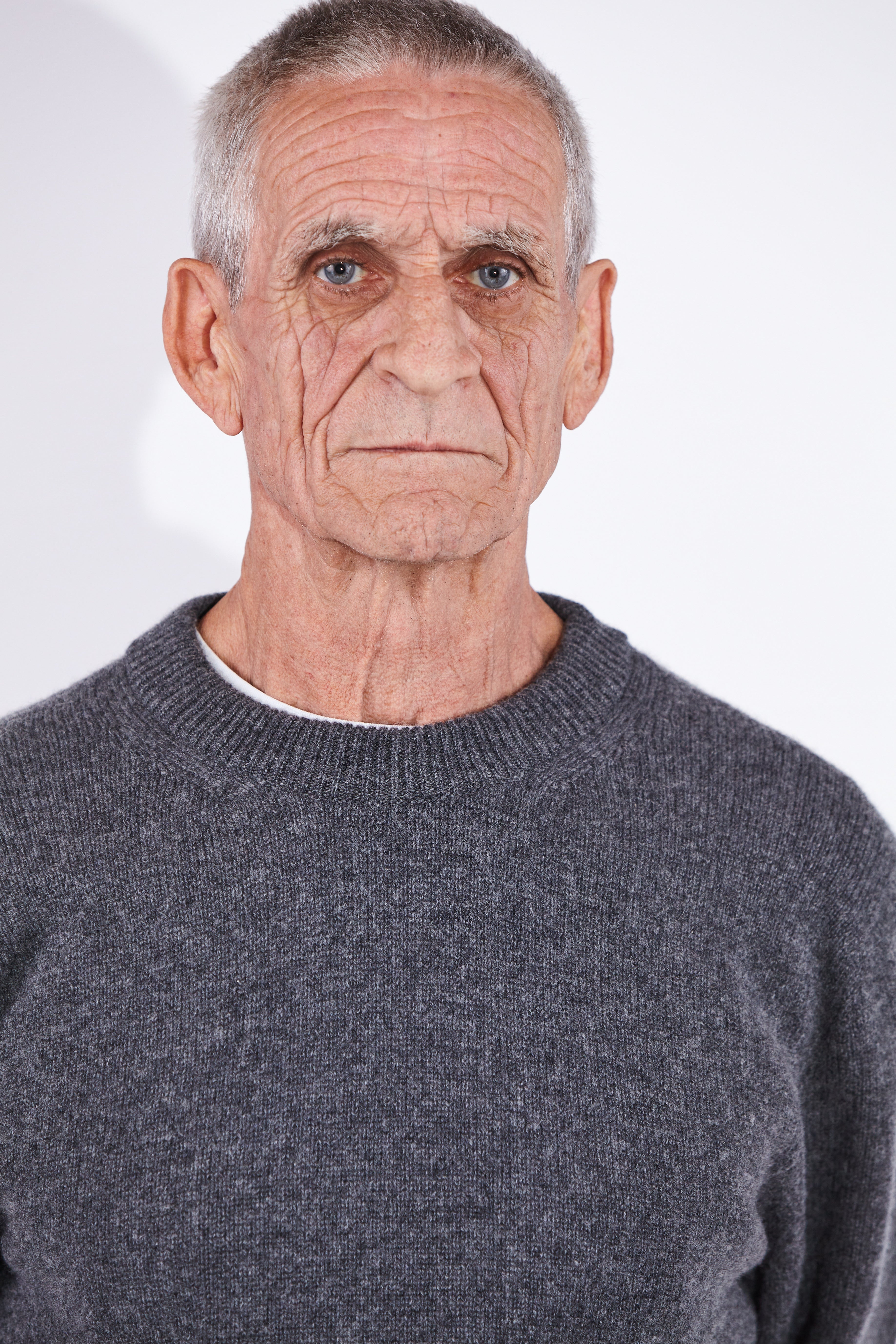 Casely-Hayford Rory Derby Grey Cashmere Crew Neck Knit, product image. 