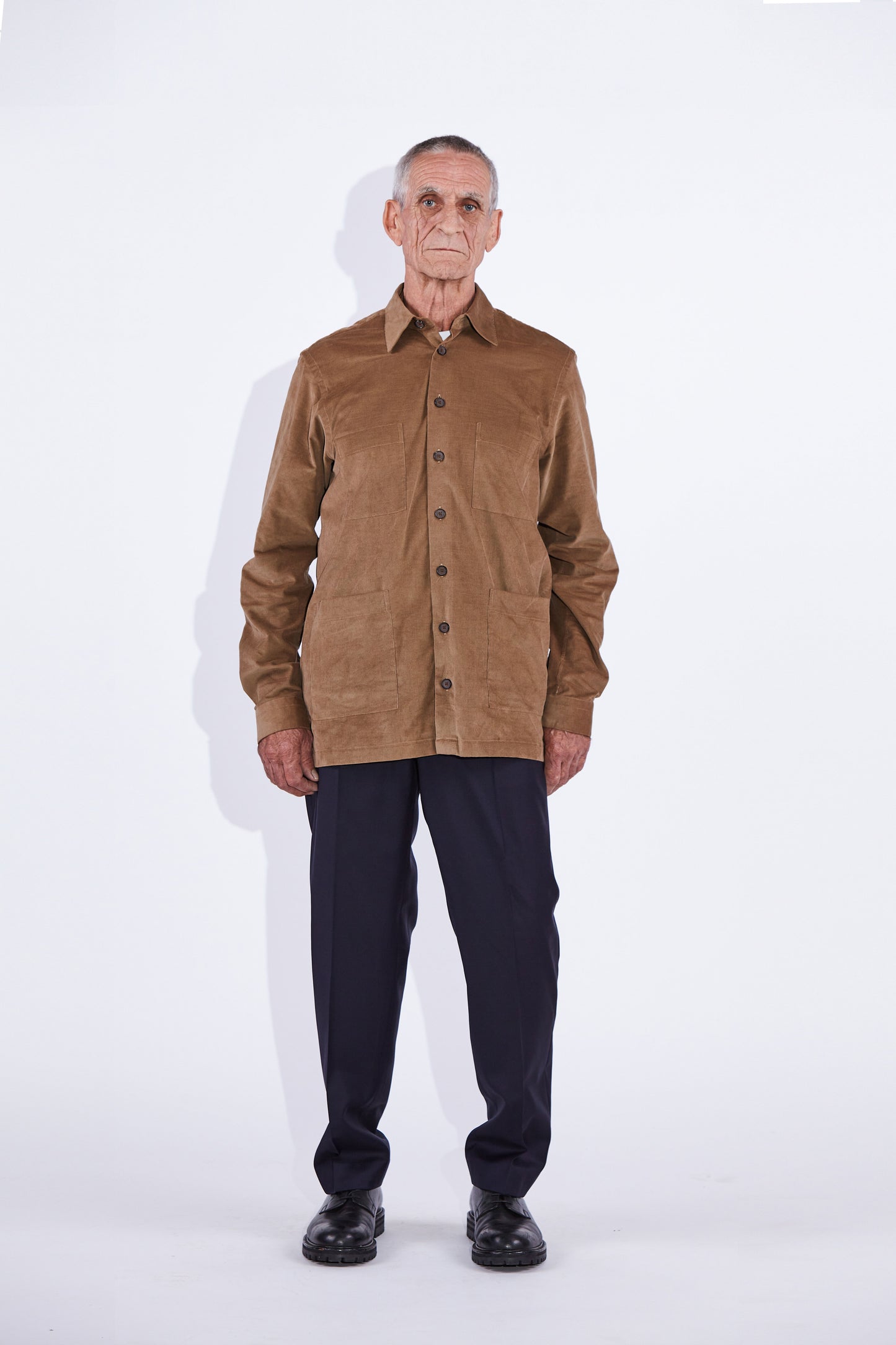 Moses Camel Patch Pocket Shirt Corduroy Jacket