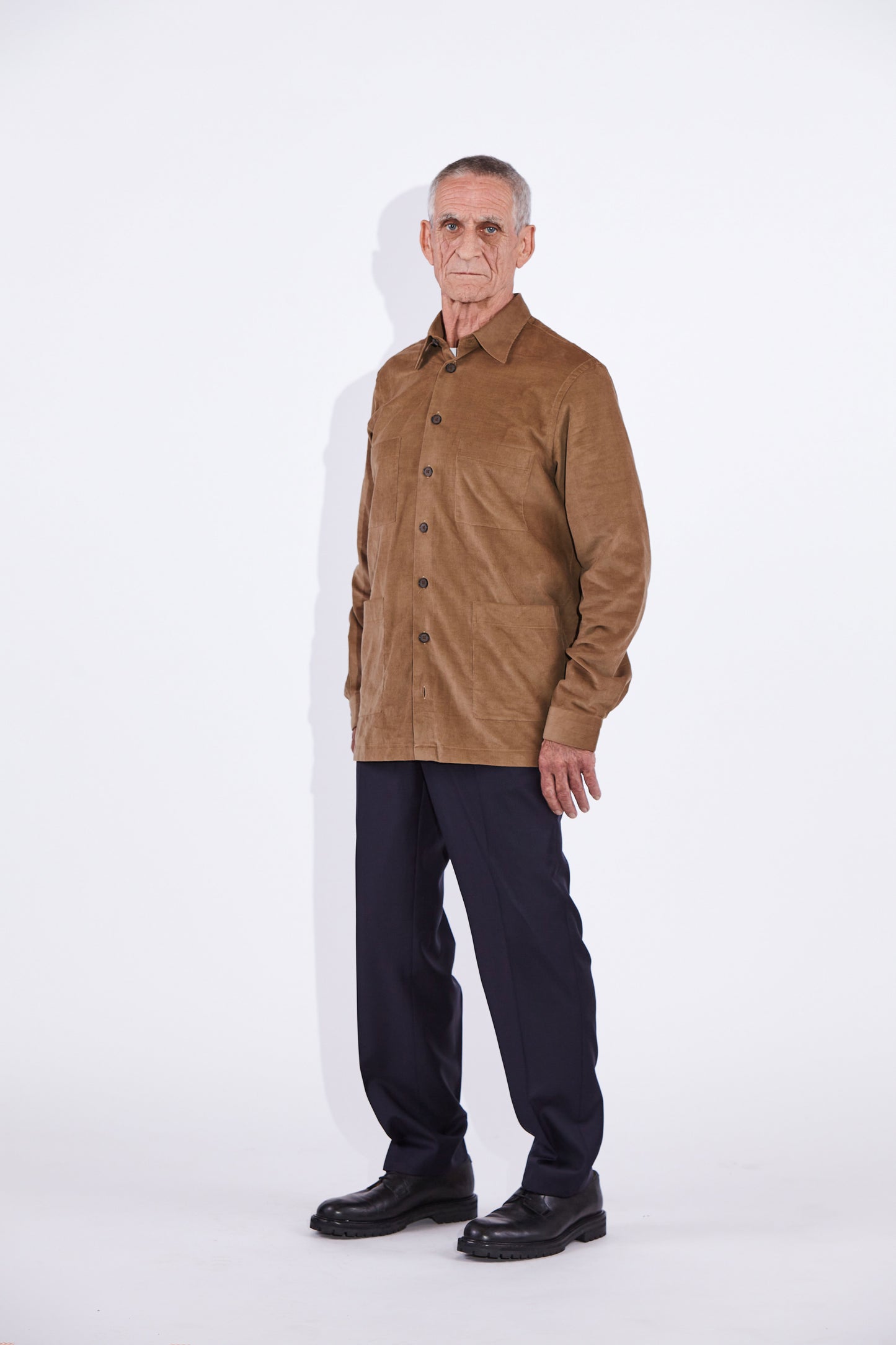 Moses Camel Patch Pocket Shirt Corduroy Jacket