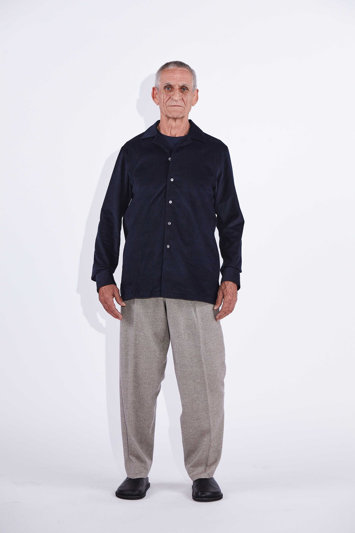 Jax Navy Camp Collar Corduroy Shirt