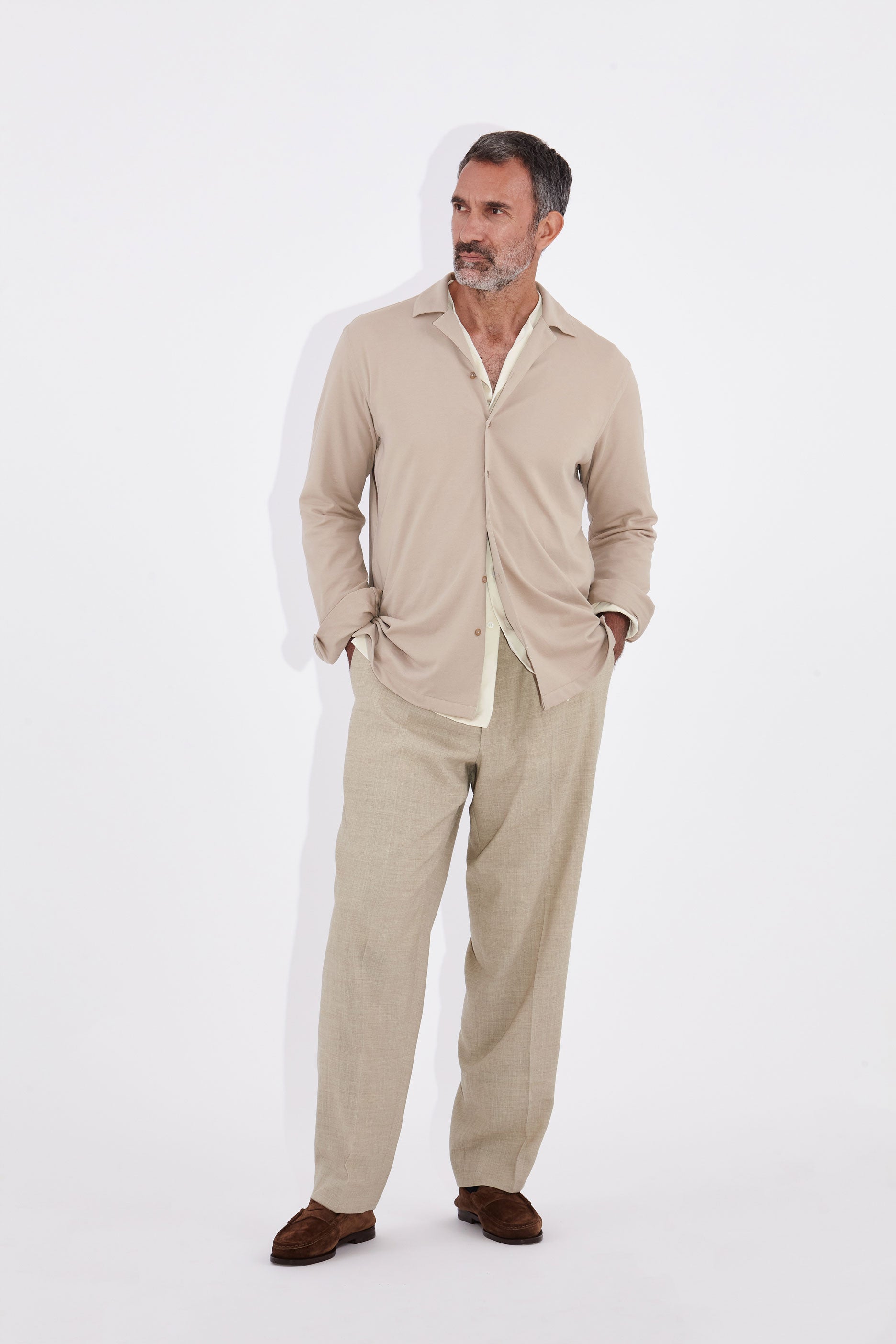 Fidel Sand Linen Straight Legged Trousers