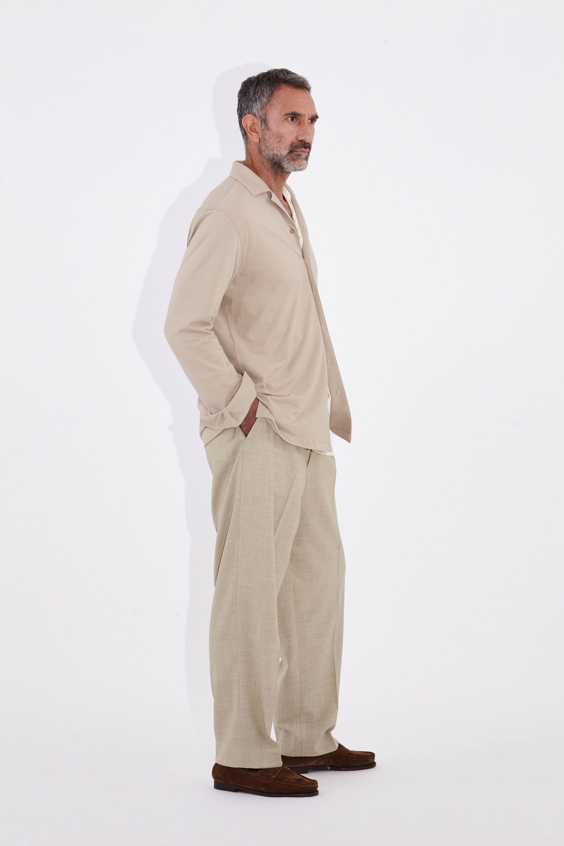 Fidel Sand Linen Straight Legged Trousers