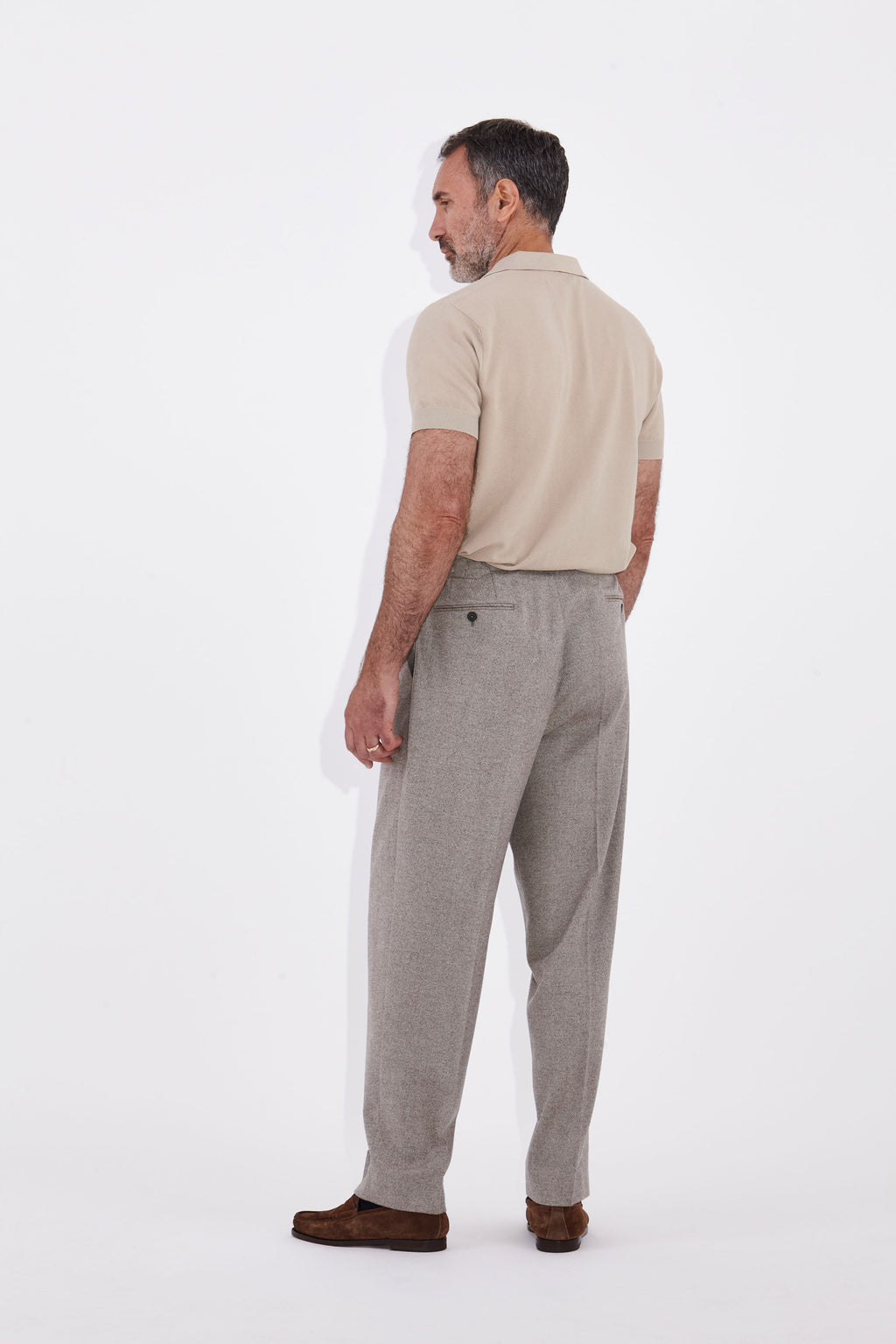 Casely-Hayford Kyle Sand Pique Polo Shirt.