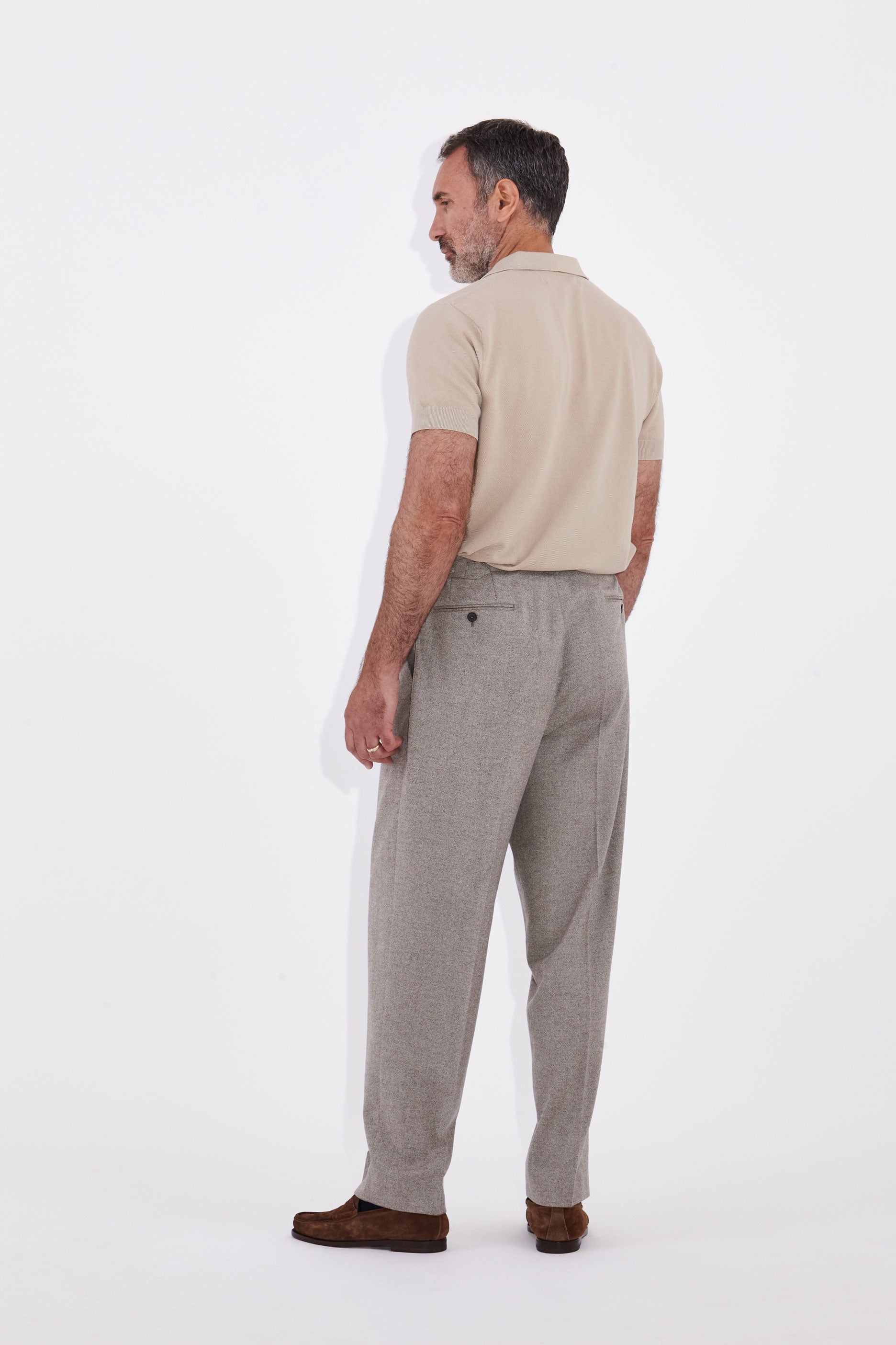 Casely-Hayford Kyle Sand Pique Polo Shirt.