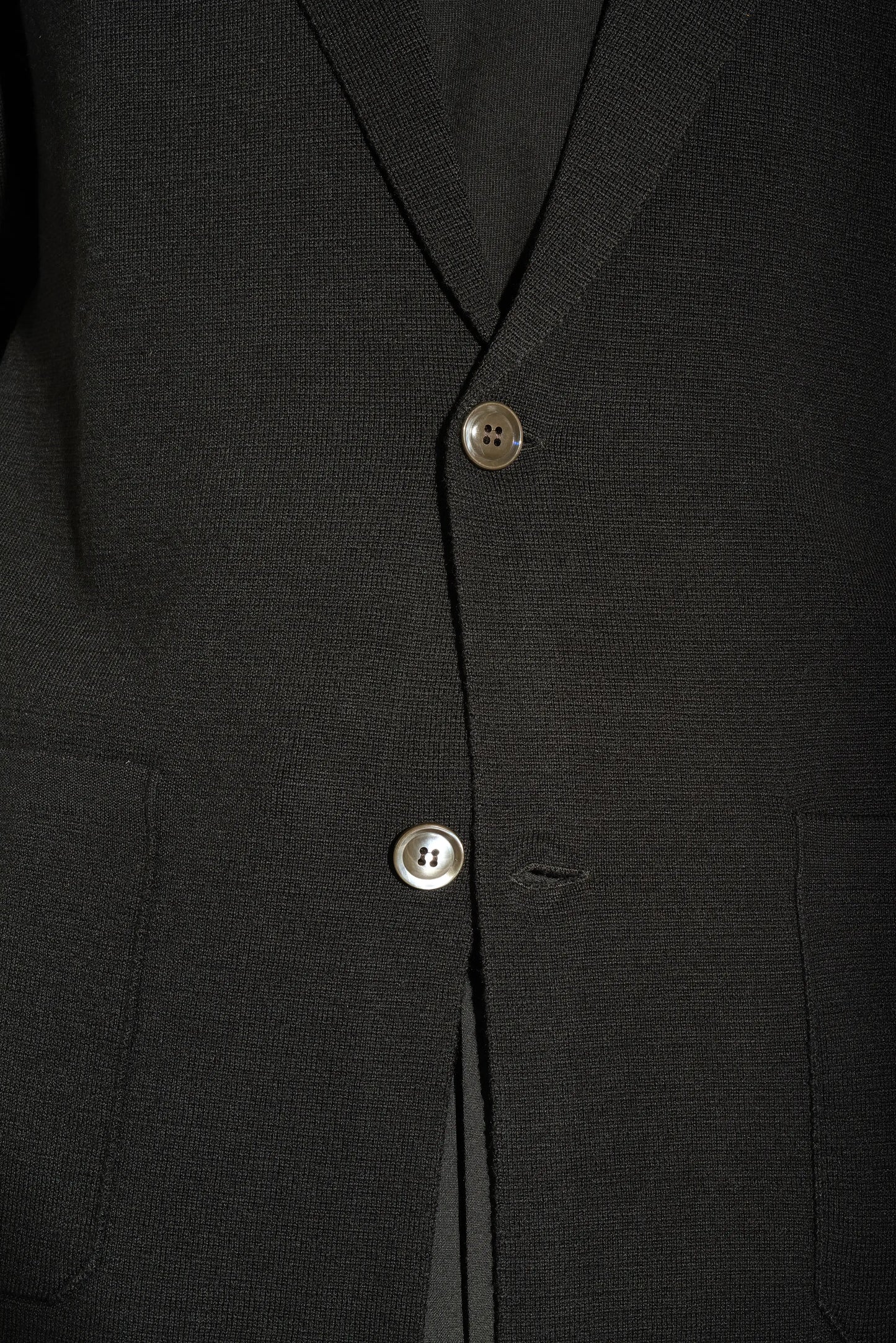 Cole Black Notch Lapel Knitted Blazer