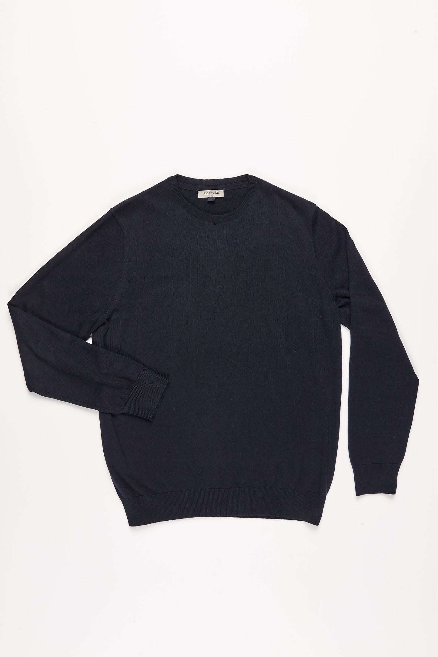 Augustin Charcoal Crew Neck Cotton Jumper