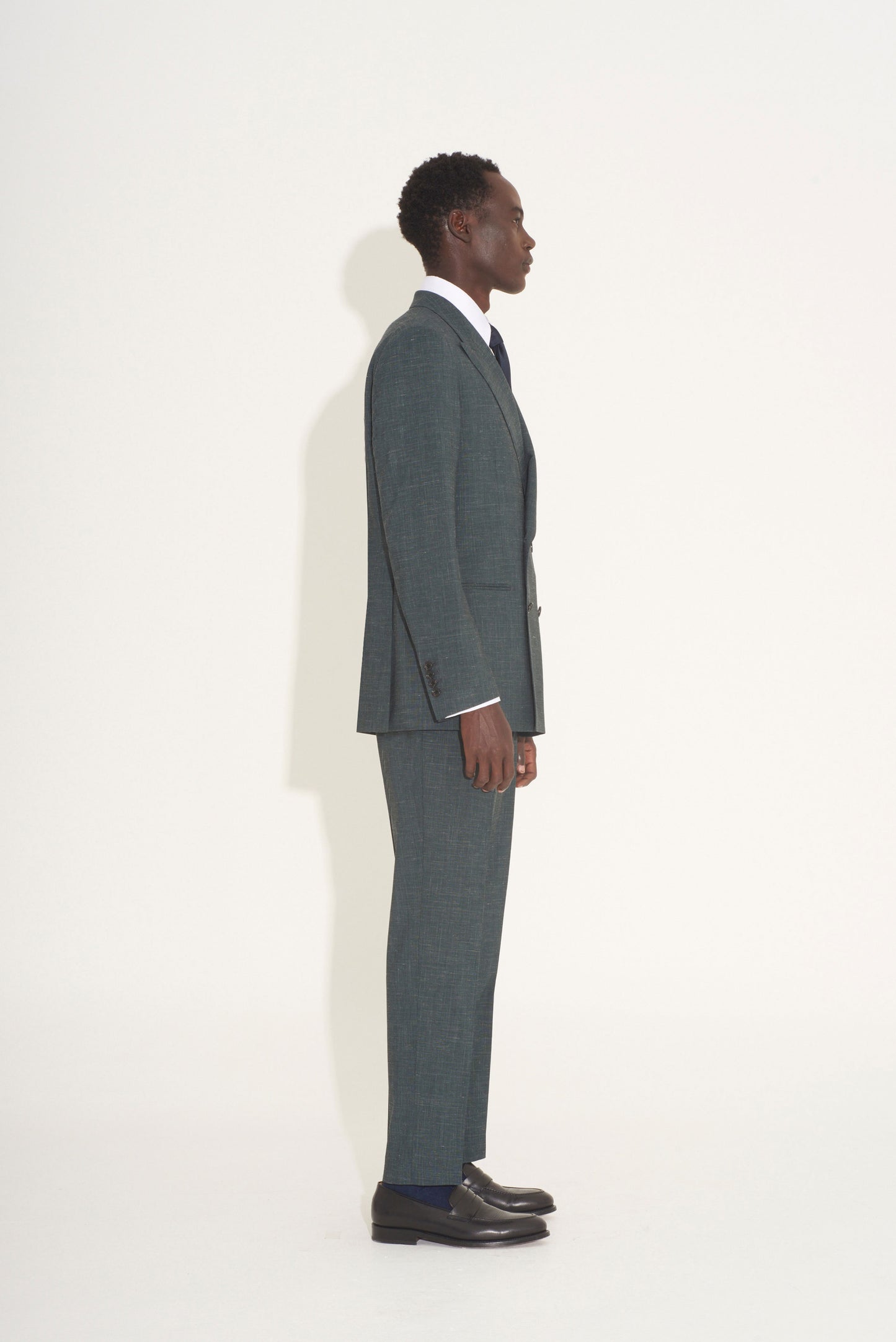 Isaac Green Double-Breasted Two Piece Wool/Linen Suit