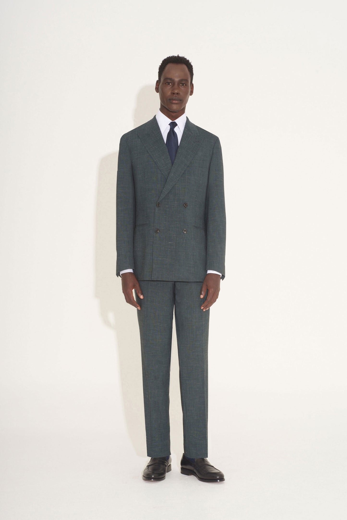 Isaac Green Double-Breasted Two Piece Wool/Linen Suit