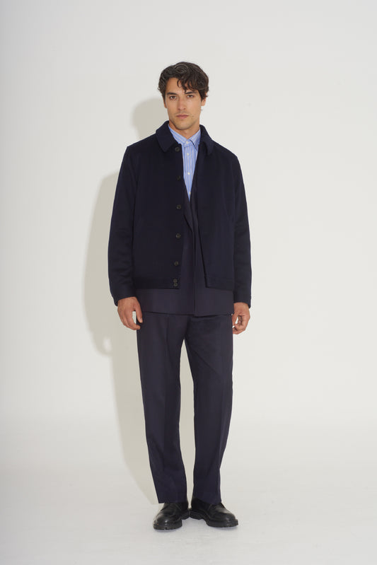 Oskar Button Through Loro Piana Jacket