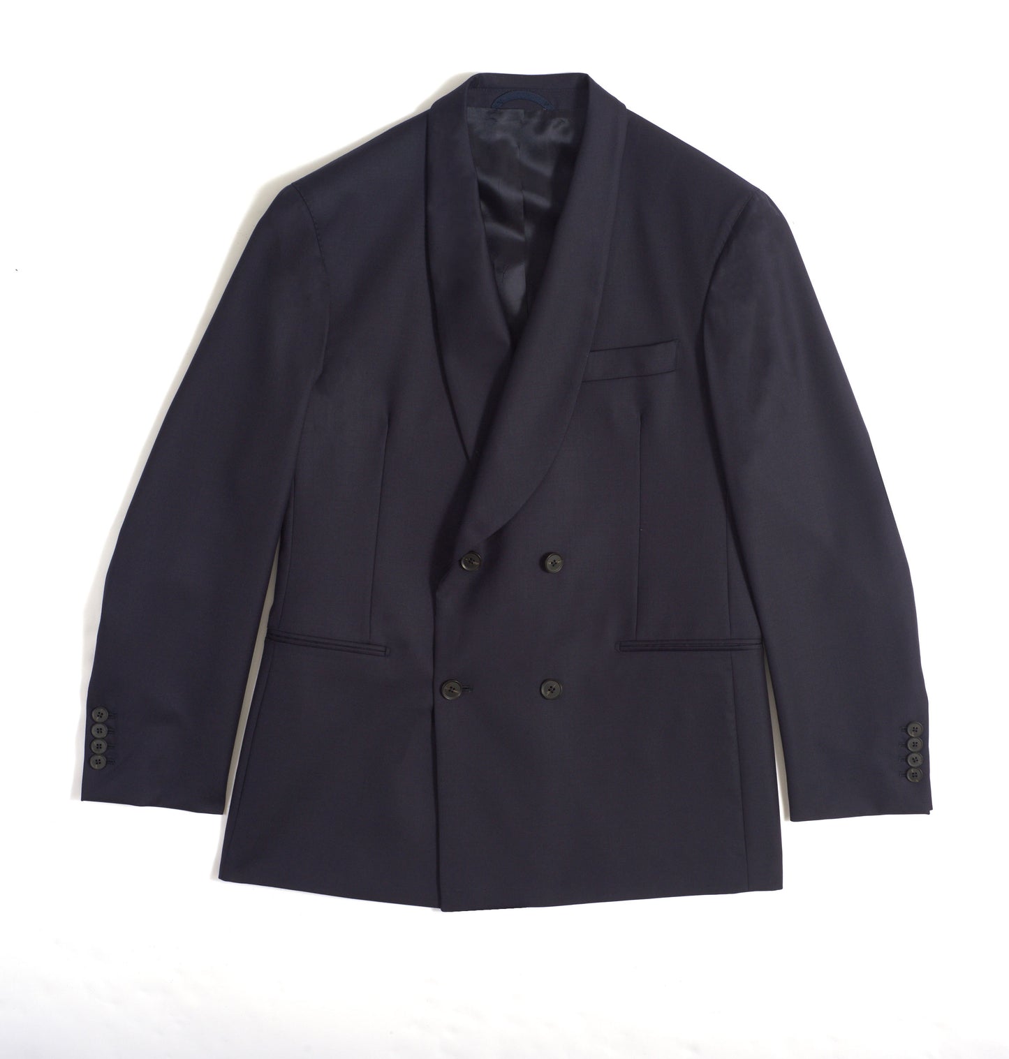 Hendrix Navy Double-Breasted Shawl Wool Jacket