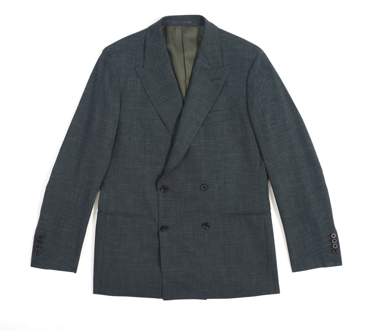 Isaac Green Double-Breasted Two Piece Wool/Linen Suit