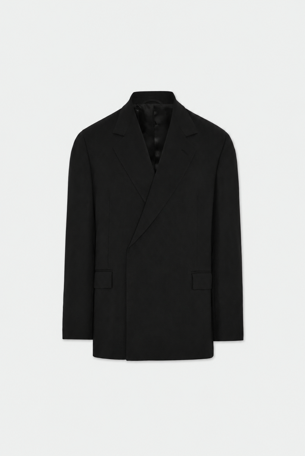 Ofili Black Barathea Concealed Button Suit