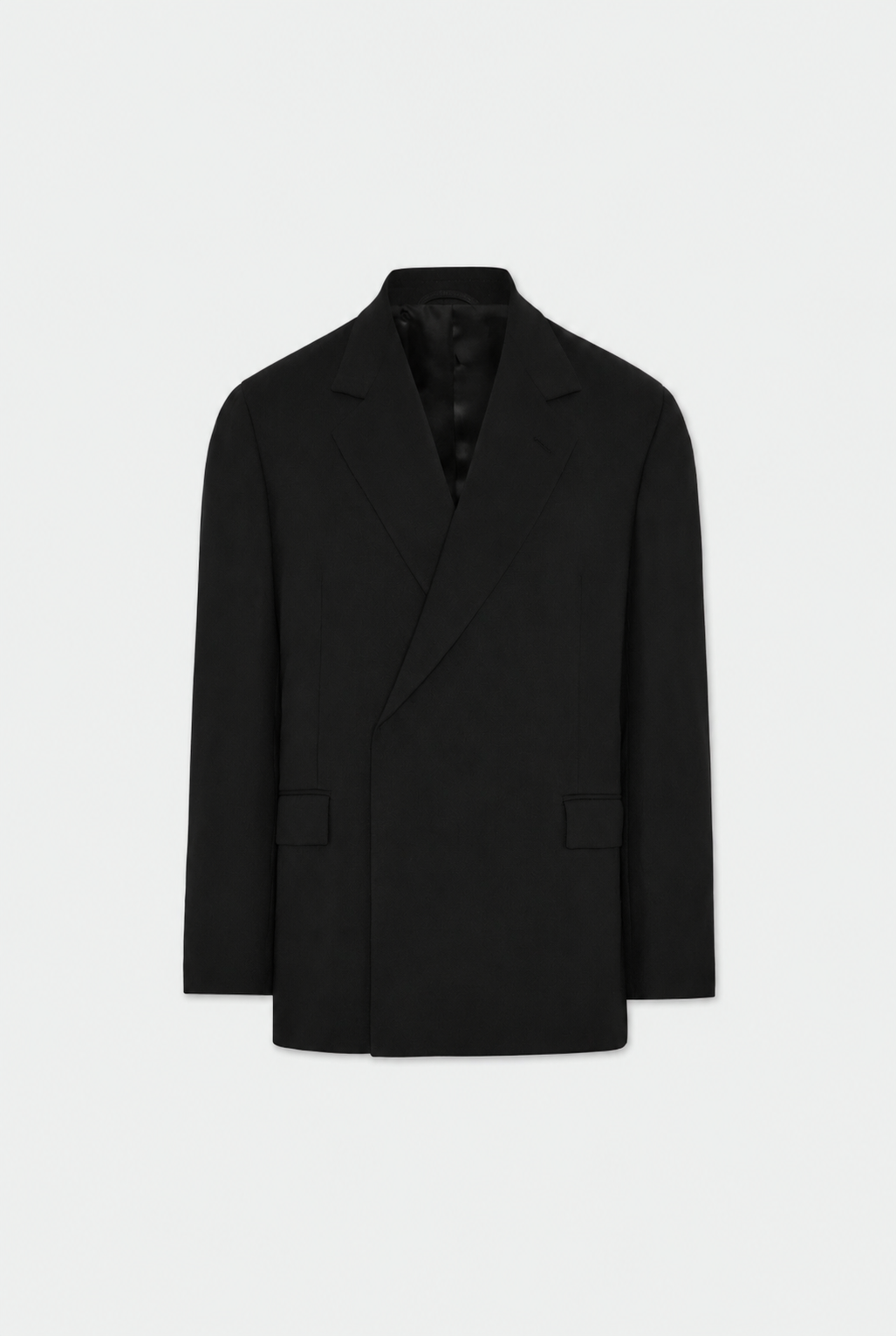 Ofili Black Barathea Concealed Button Suit