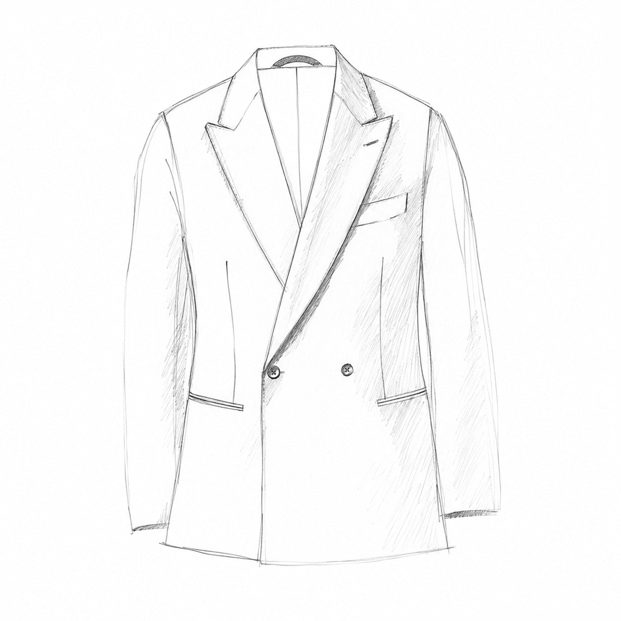 Line drwaing of Casely-Hayford Lakin jacket. 