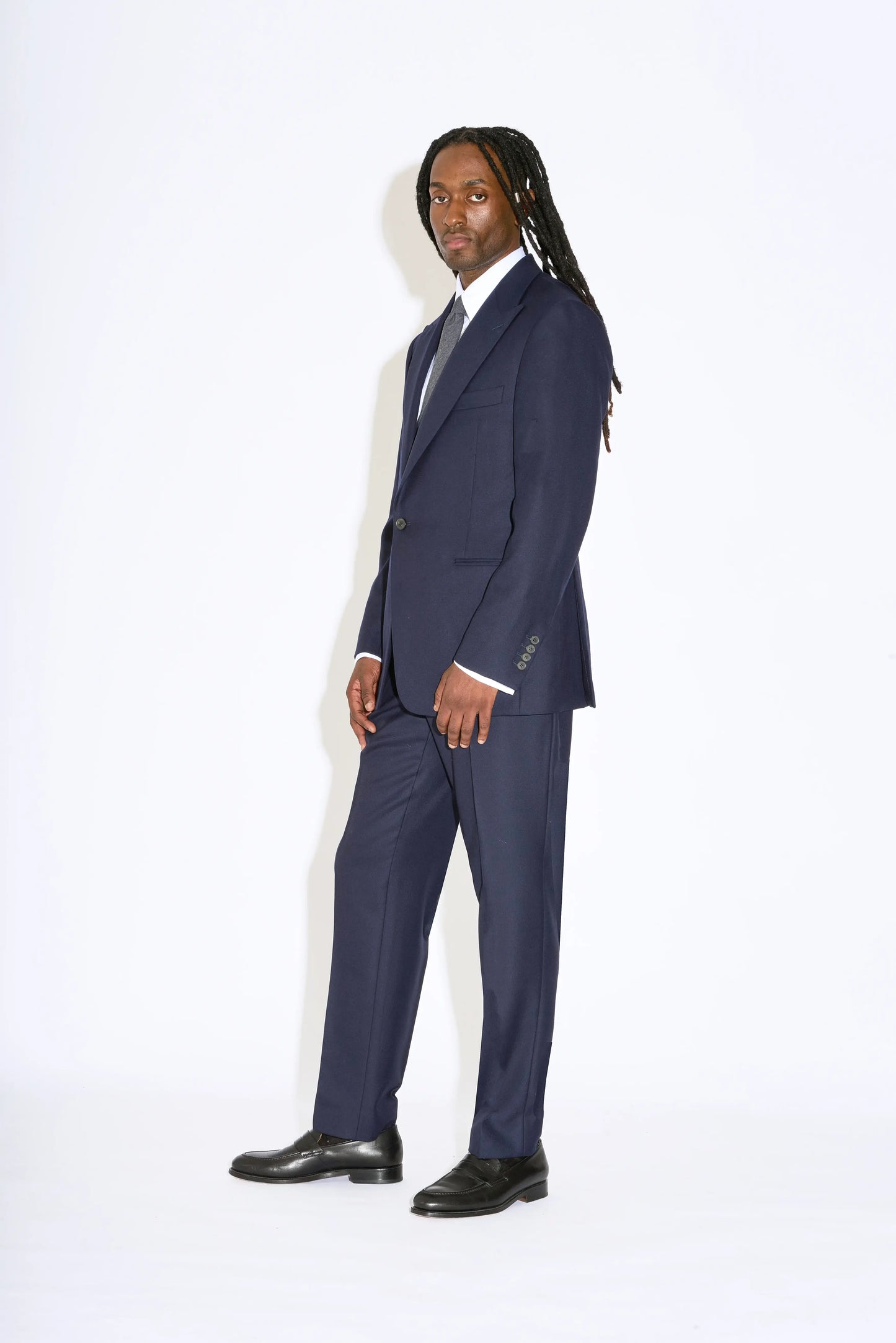 Dimitri Navy Single Breasted Two Piece Wool Suit