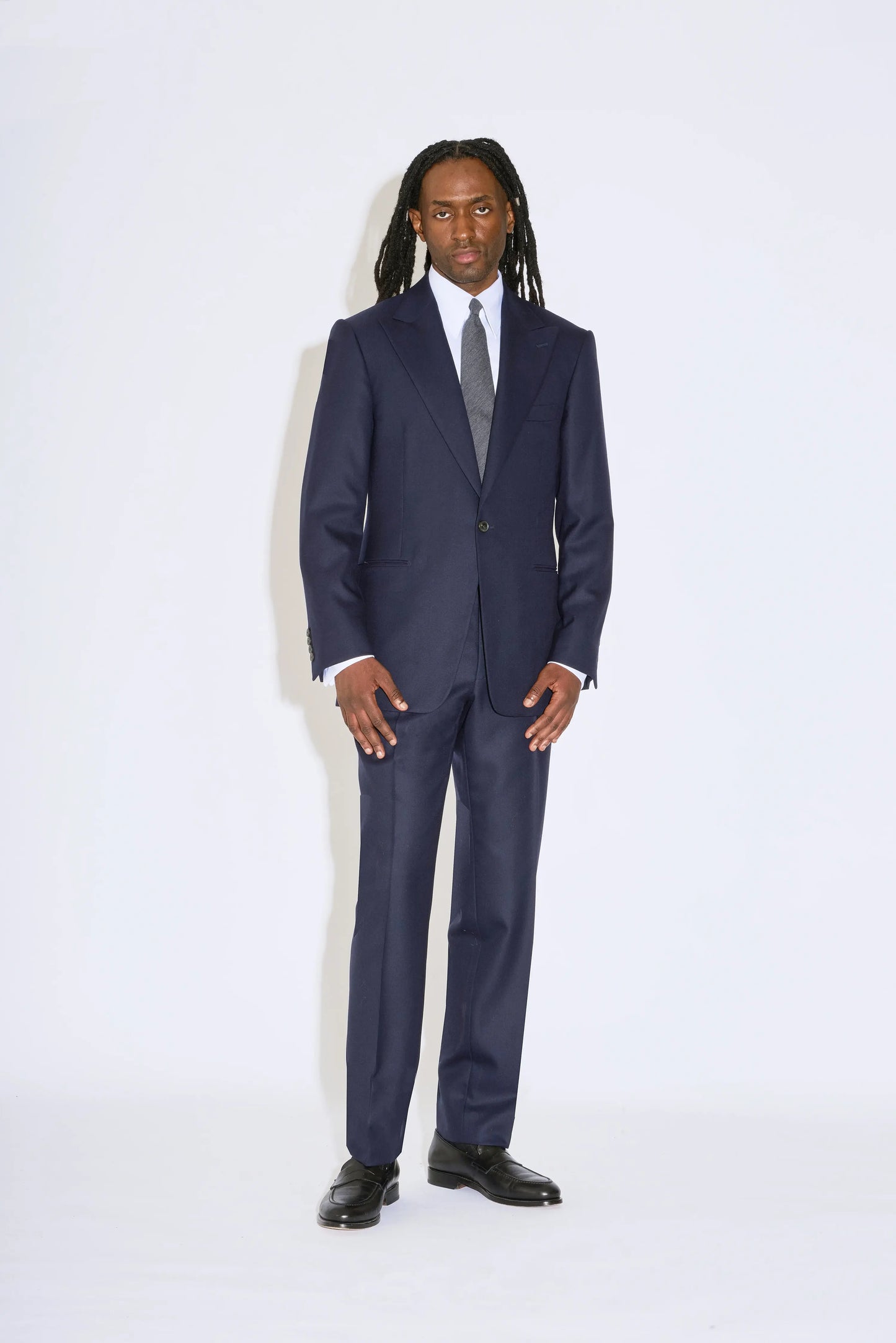 Dimitri Navy Single Breasted Two Piece Wool Suit