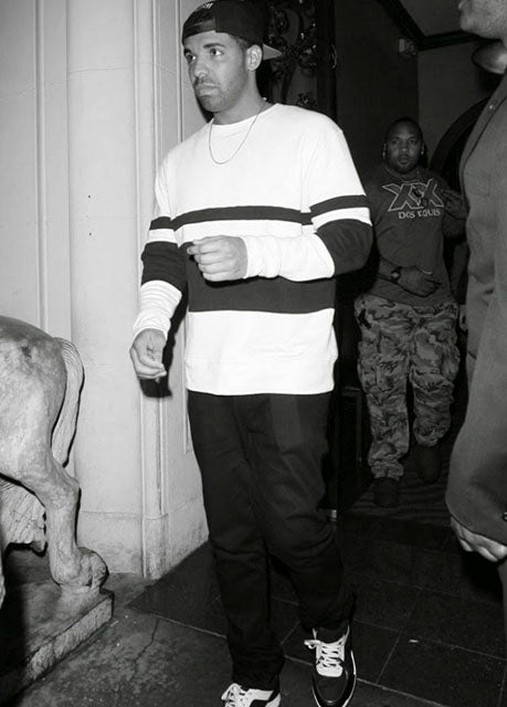 Drake wears the Casely-Hayford WHITMORE sweatshirt