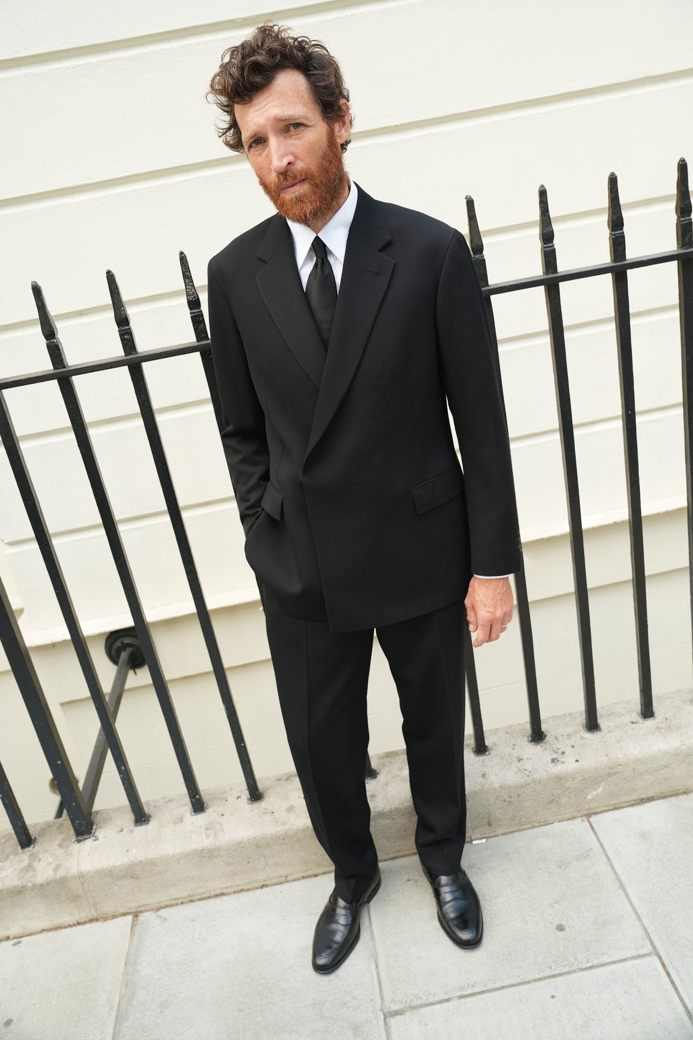 Ofili Black Barathea Concealed Button Suit