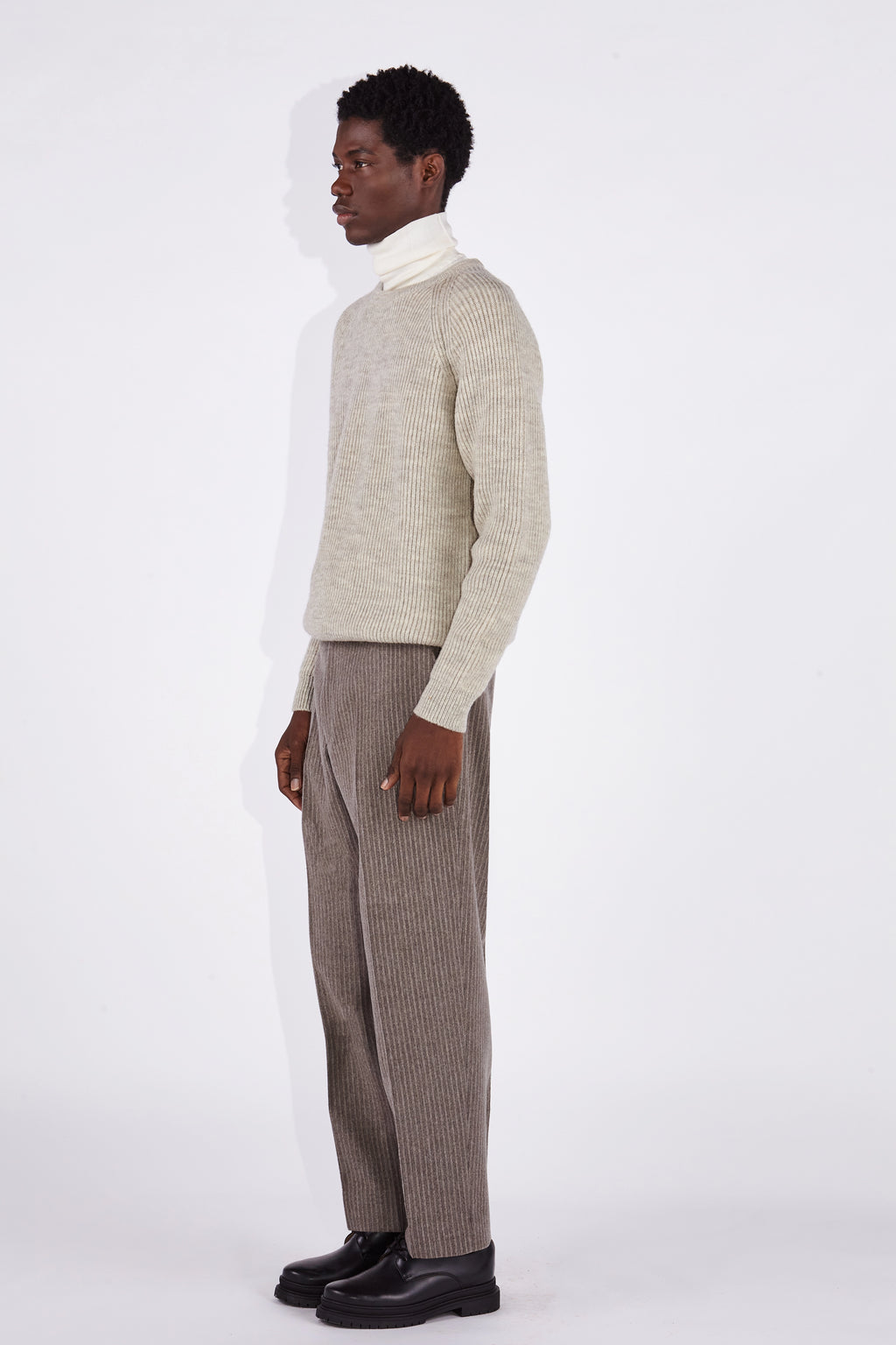 Fidel Stone Elephant Cord Wide Straight Leg Trouser