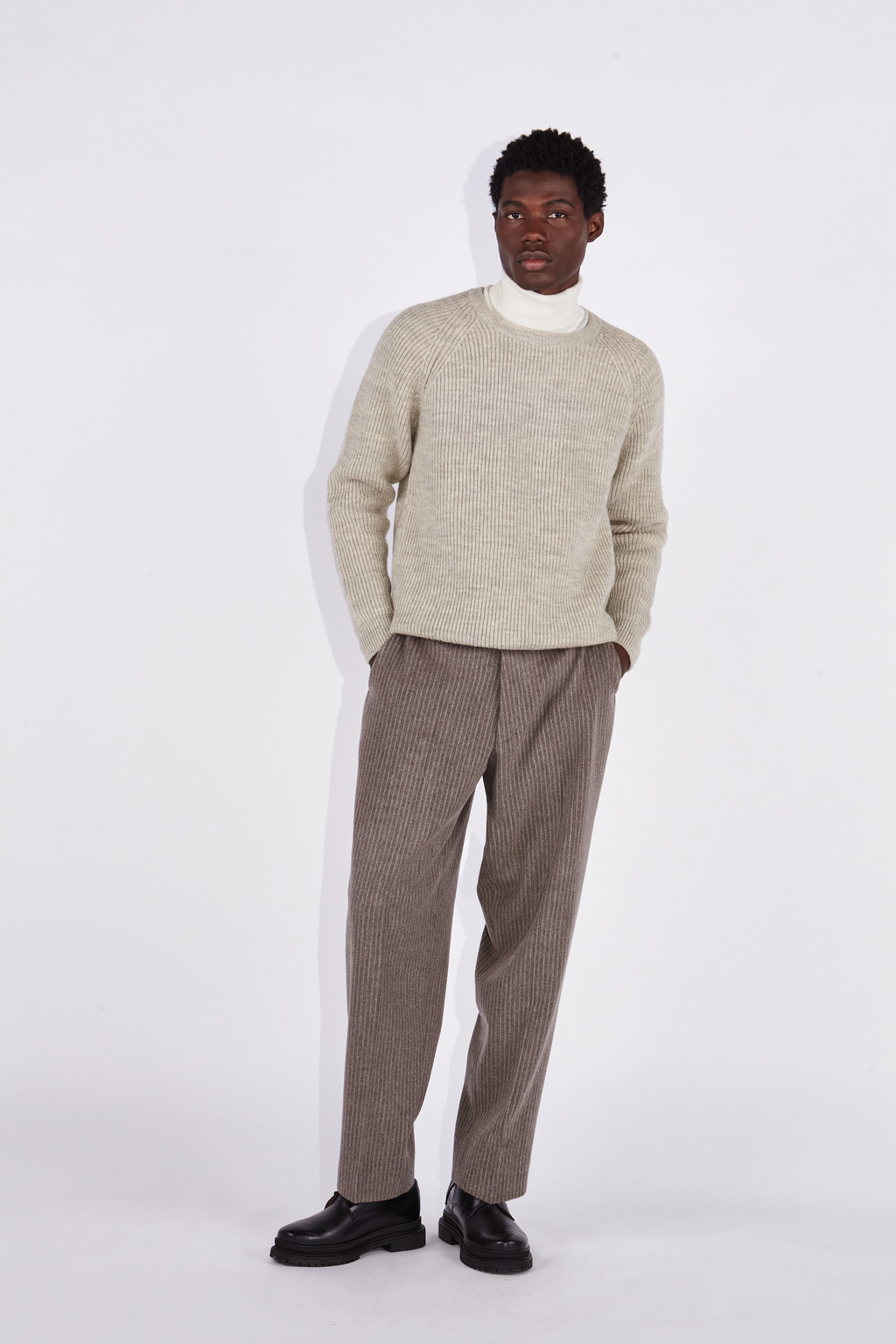 Fidel Stone Elephant Cord Wide Straight Leg Trouser