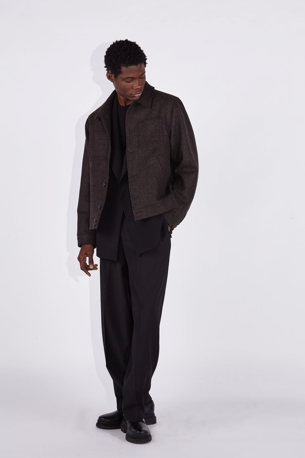 Silas Herringbone Bomber Jacket