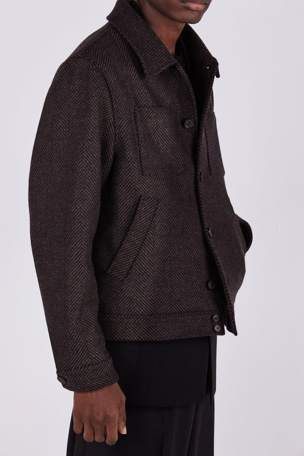 Silas Herringbone Bomber Jacket