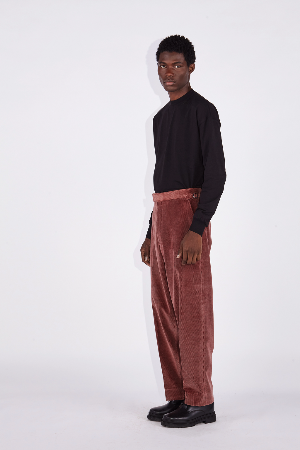 Fidel Loganberry Cord Straight Leg Trousers