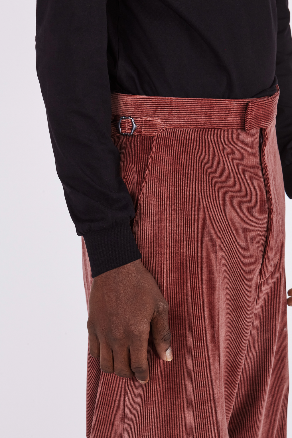 Fidel Loganberry Cord Straight Leg Trousers