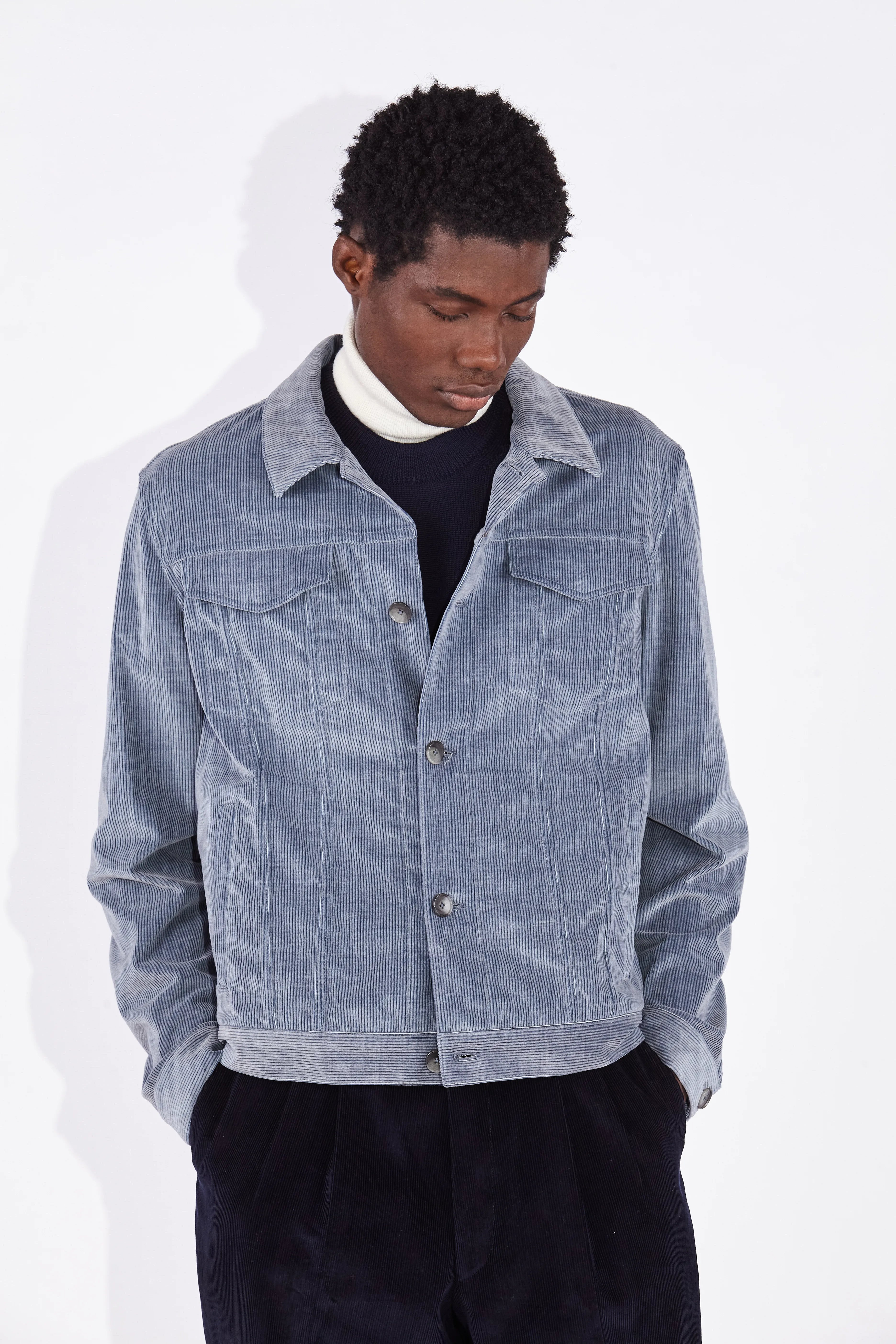 Axel Ice Blue Cord Trucker Jacket