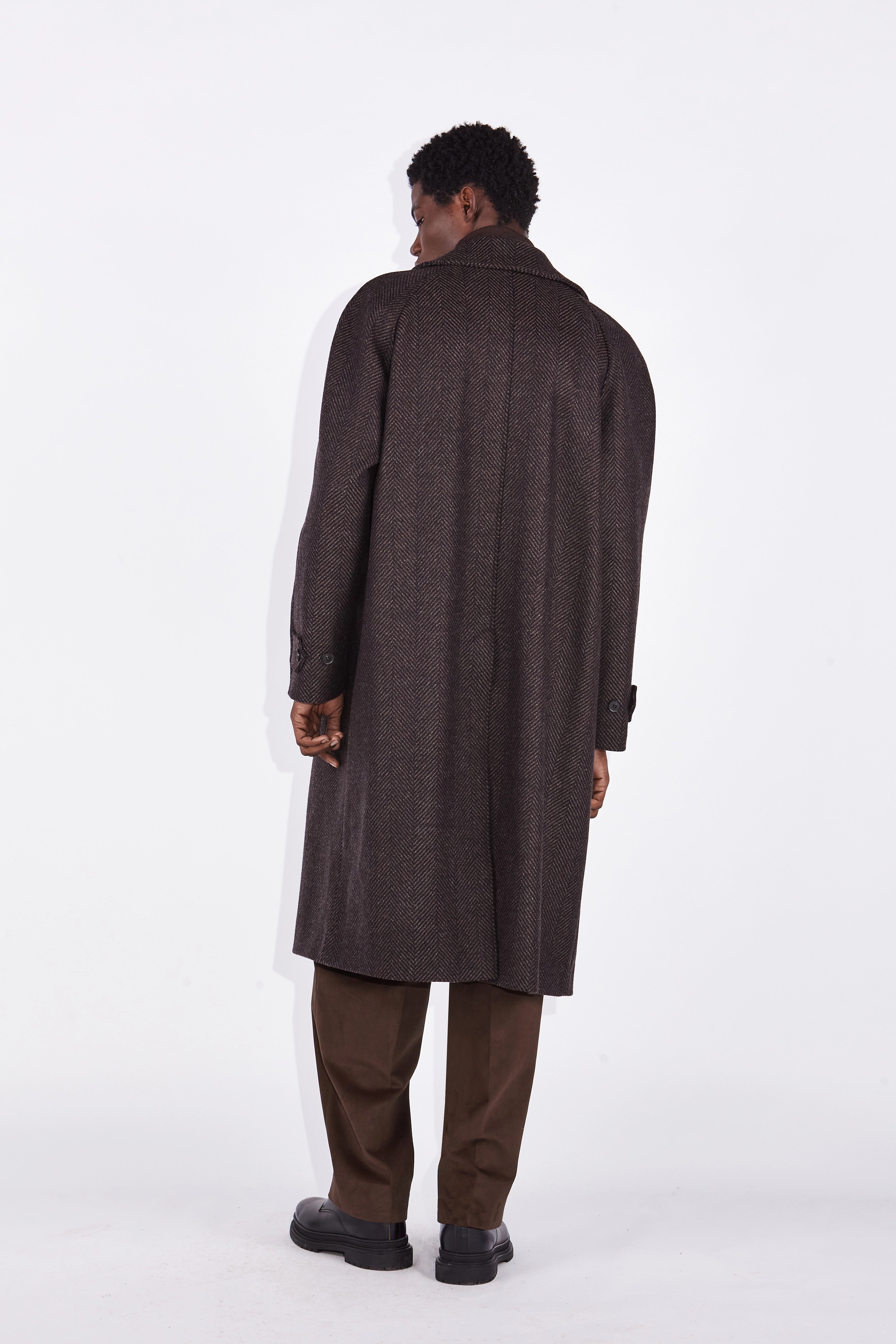 Klee Walnut Herringbone Raglan Overcoat