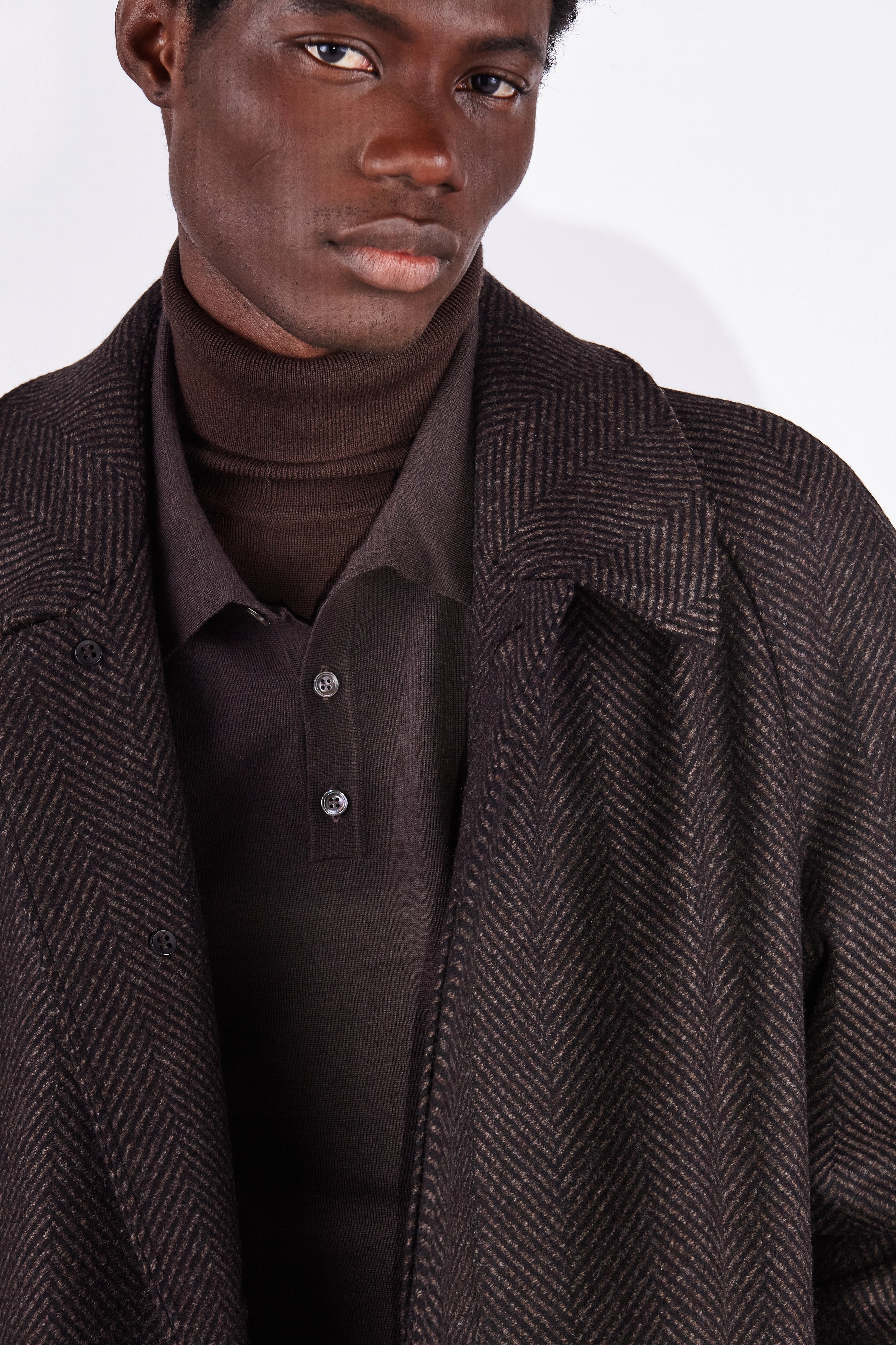 Klee Walnut Herringbone Raglan Overcoat