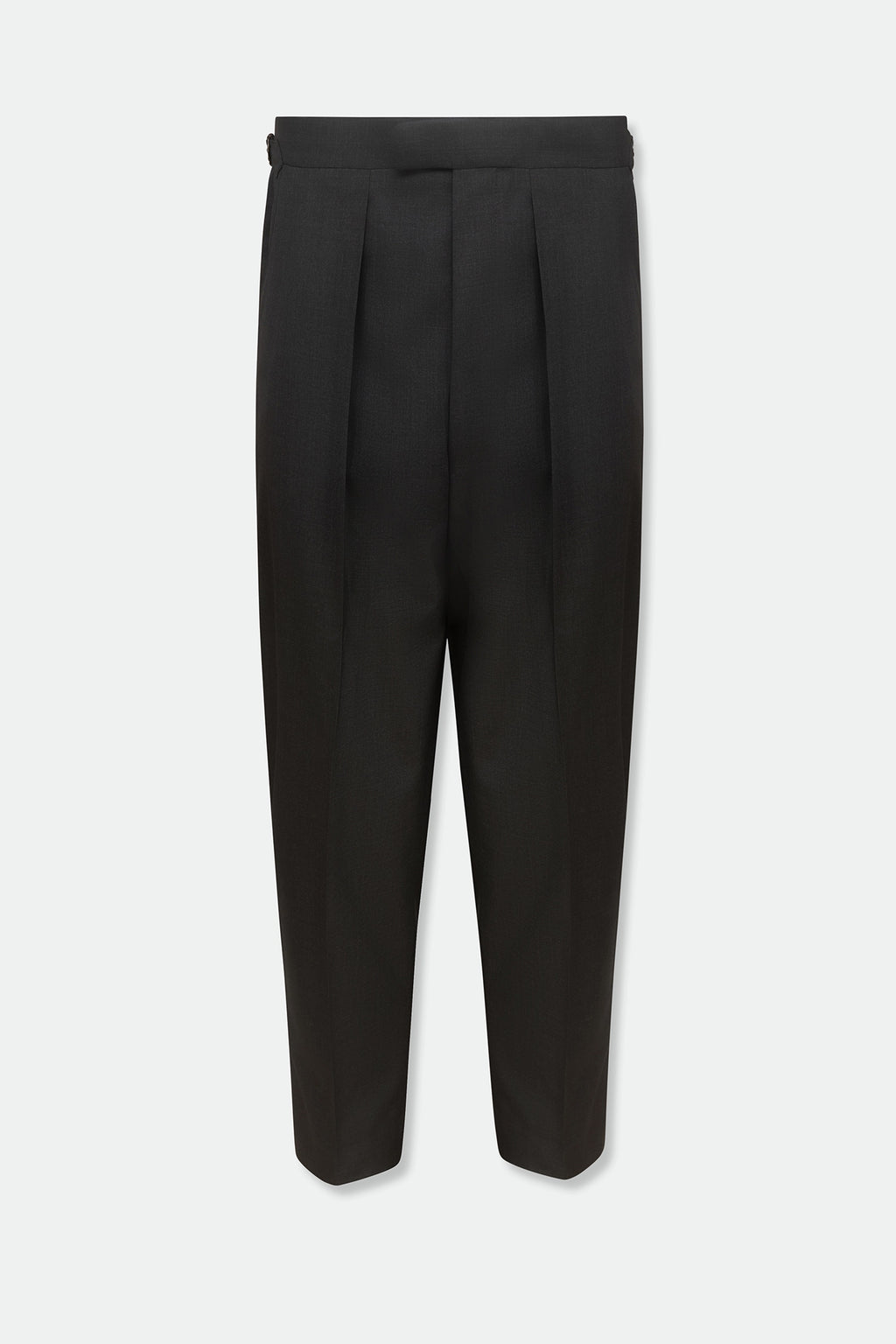 Ezra Anthracite Fresco Relaxed Tapered Leg Wool Trousers
