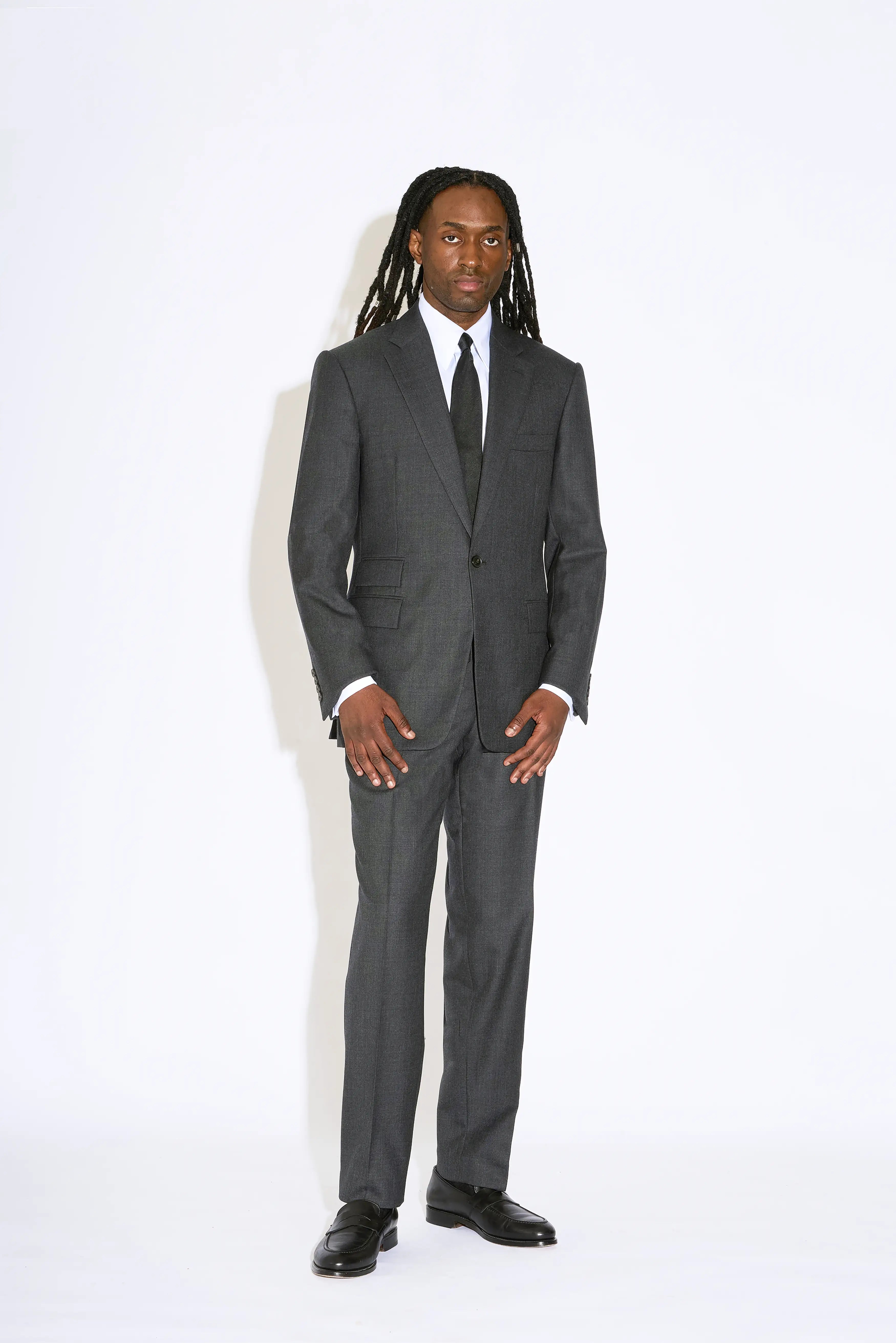 Haiden Grey Notch Lapel Wool Suit