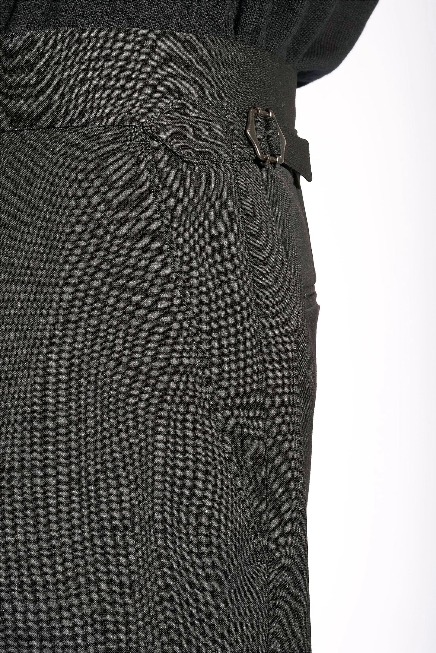 Hannes Black Wide Legged Wool Trousers