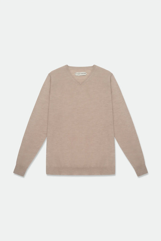 Jason Beige V Neck Knit