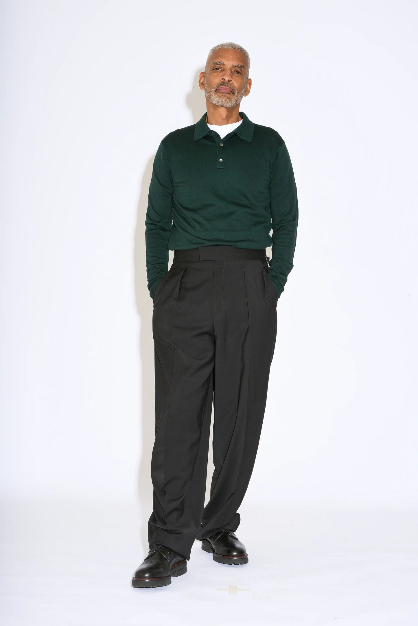 Leo Verde Knitted Polo Merino Wool Shirt