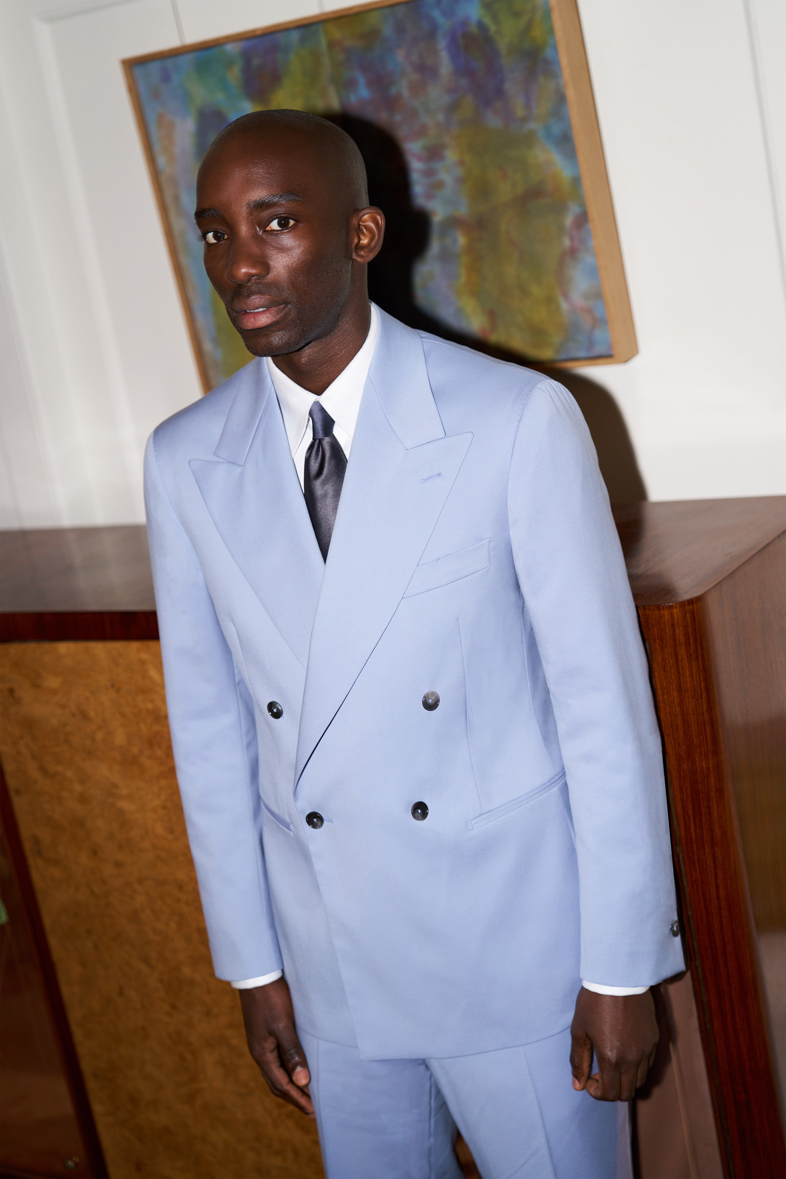 Yinka Dove Lilac Double Breasted Two Piece Wool Suit
