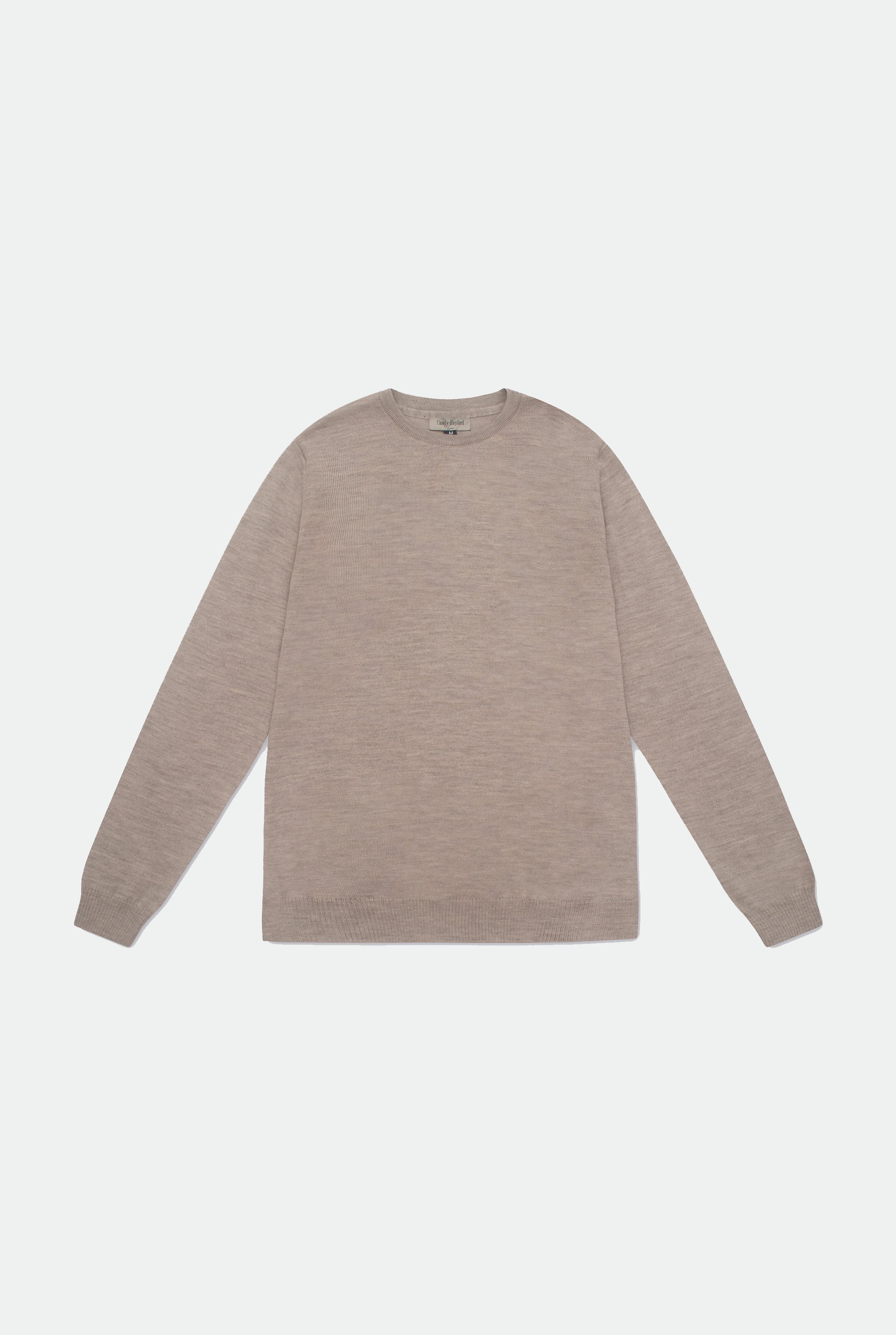 Casely-Hayford Augustin crew neck jumper in Barley merino wool