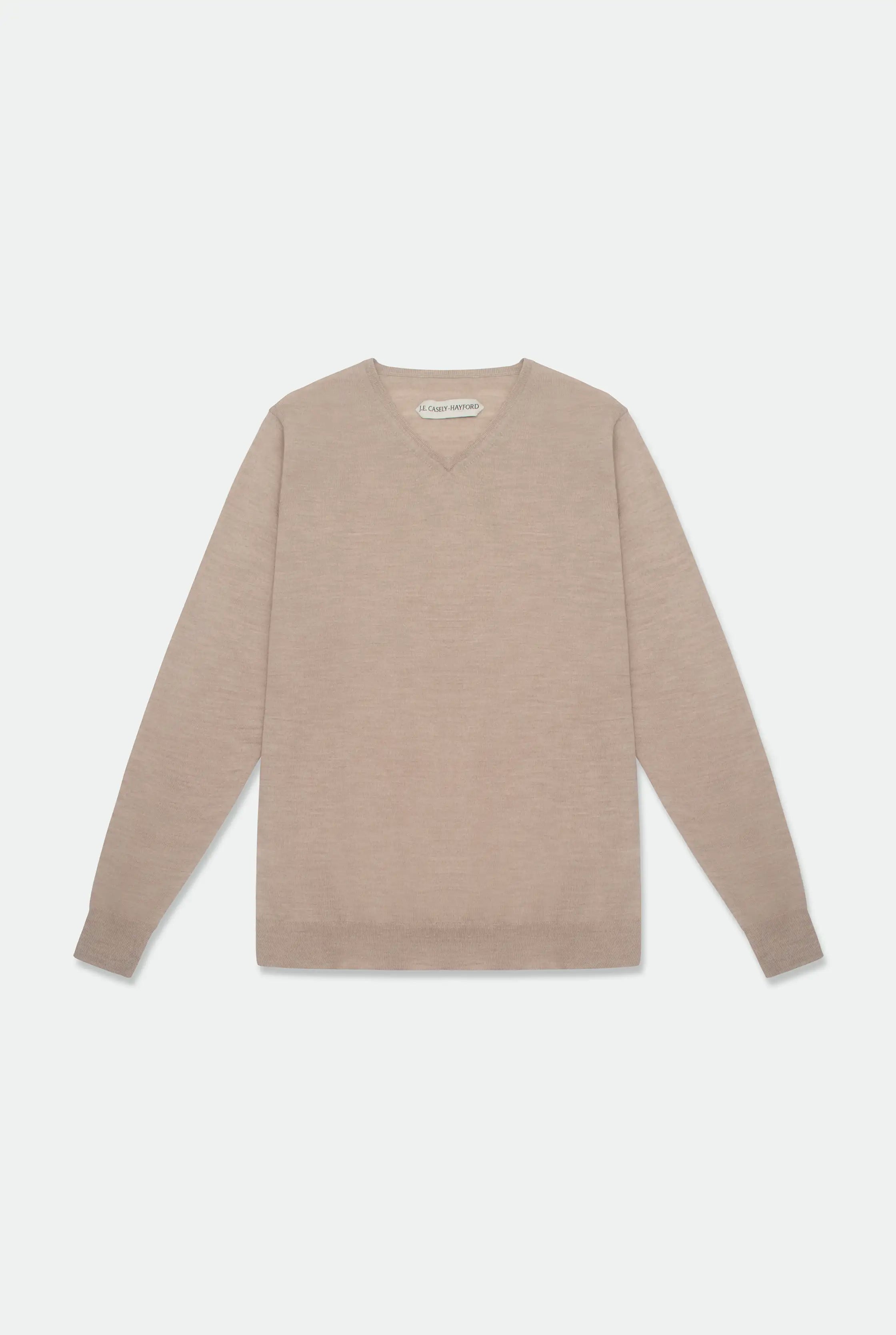 Casely-Hayford Jason V-neck jumper in beige wool, product image