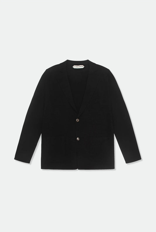 Cole Black Notch Lapel Knitted Blazer