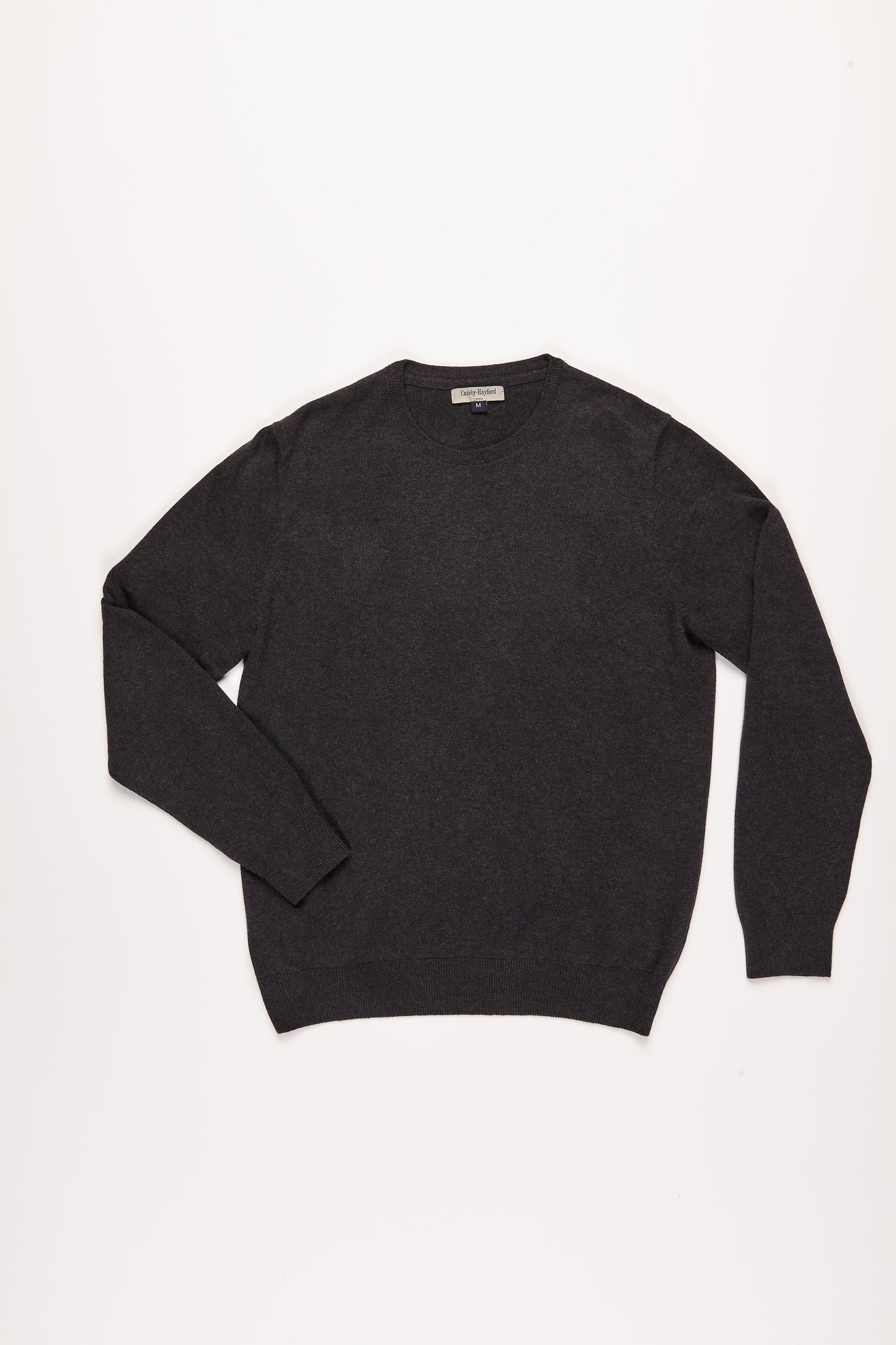 Augustin Charcoal Crew Neck Cotton Jumper