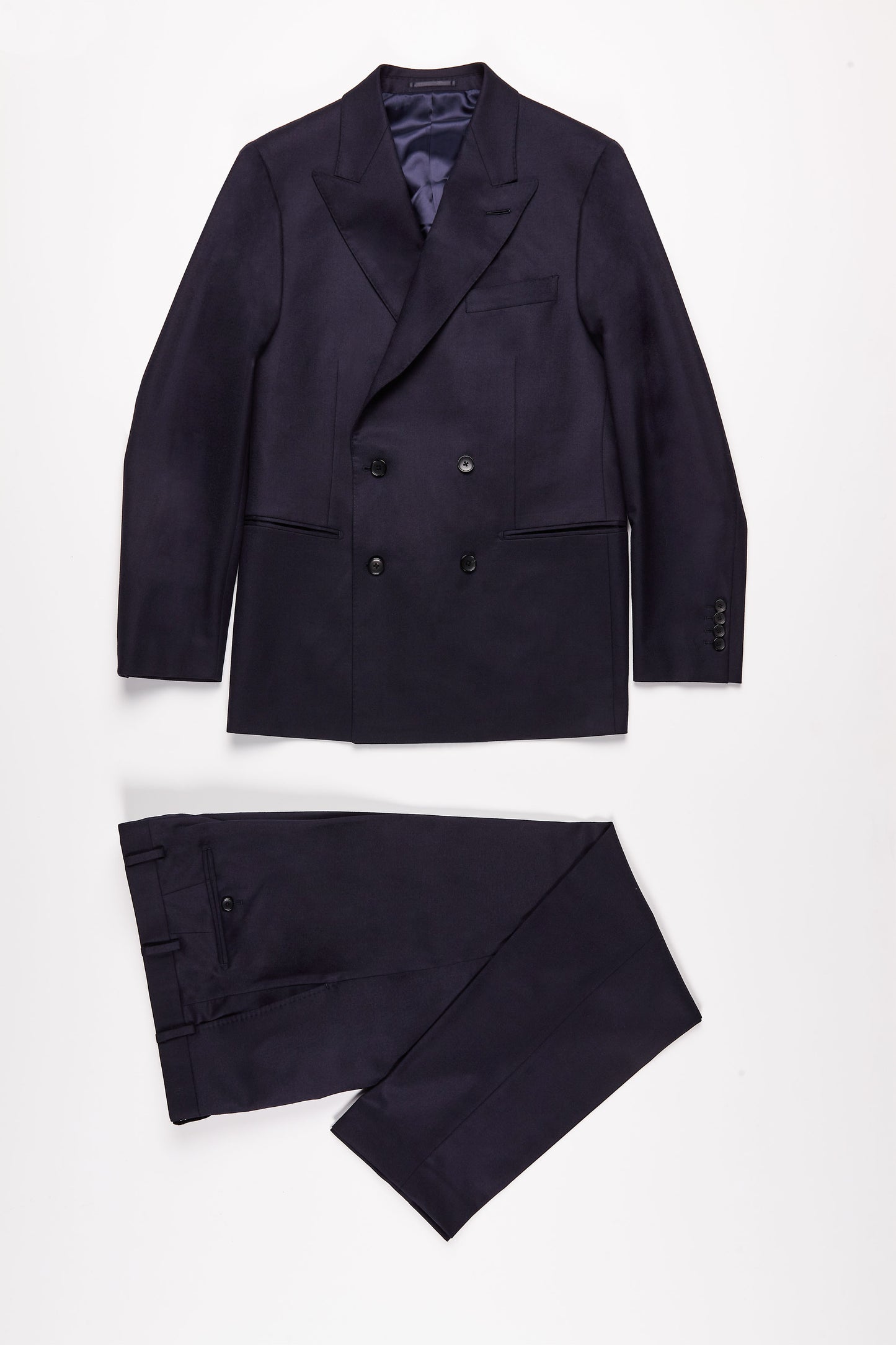 Isaac Navy Double-Breasted Two Piece Wool Suit