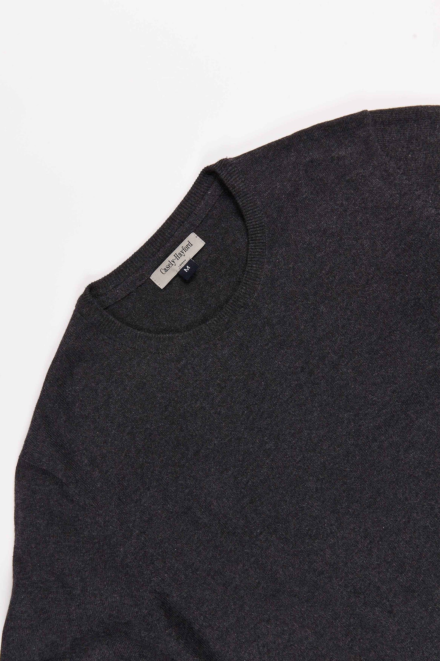 Augustin Charcoal Crew Neck Cotton Jumper