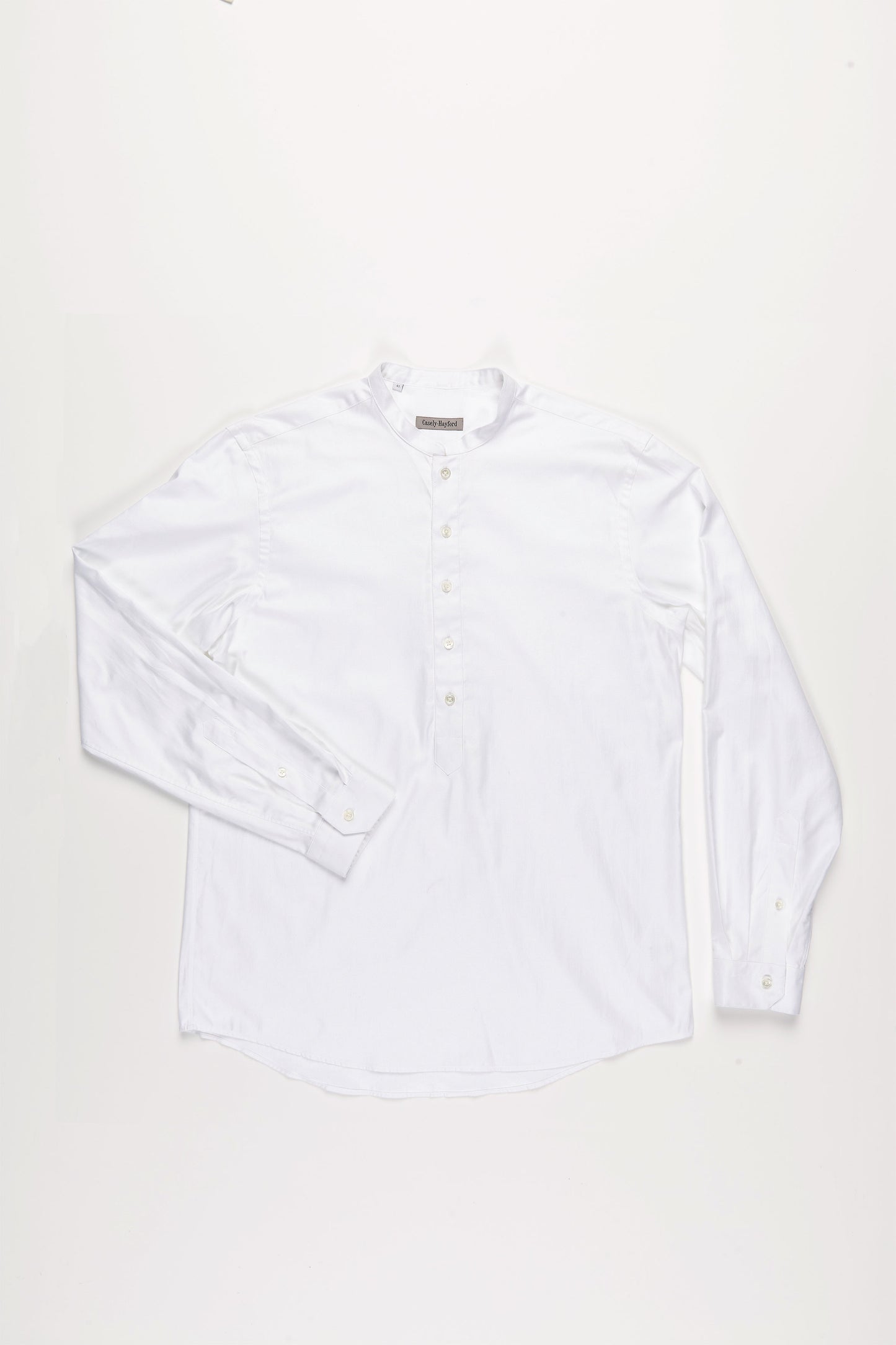 Tyler White Collarless Cotton Shirt